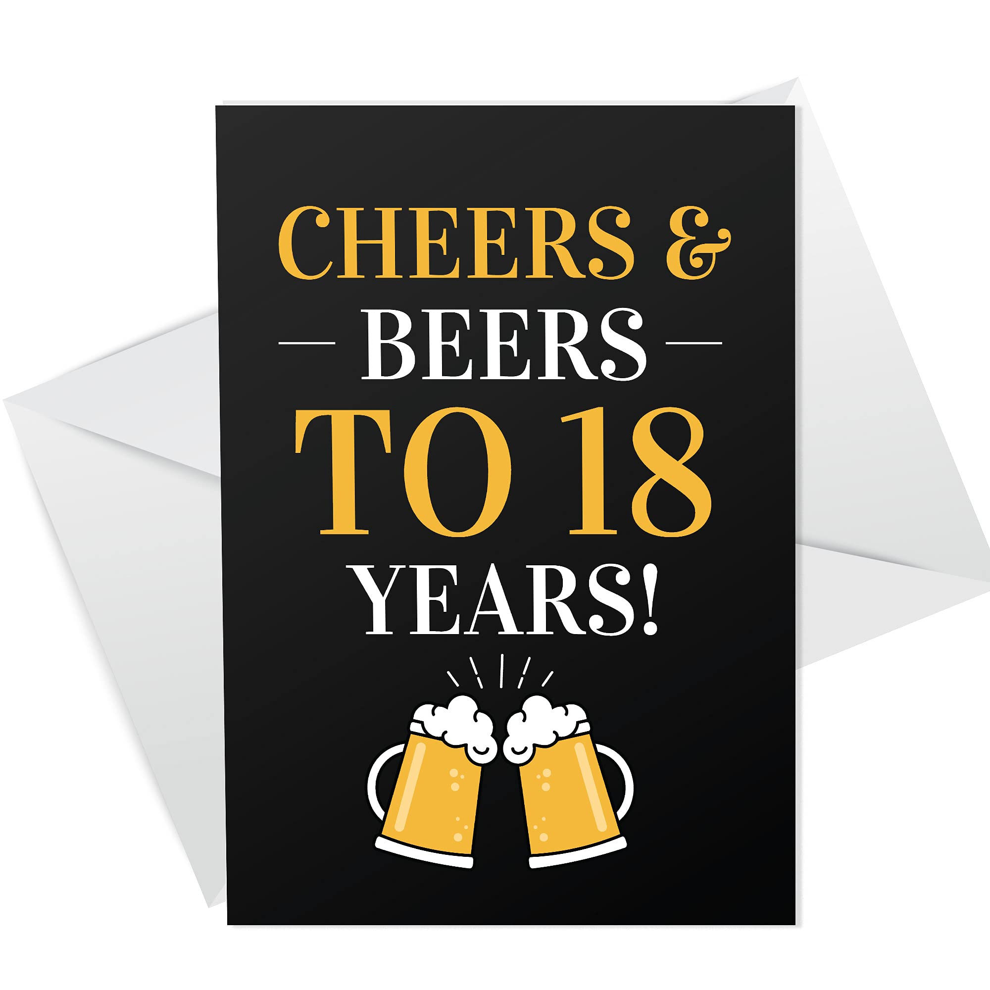 RED OCEAN Cheers And Beers To 18 Years Novelty 18th Birthday Card For Son Brother Him