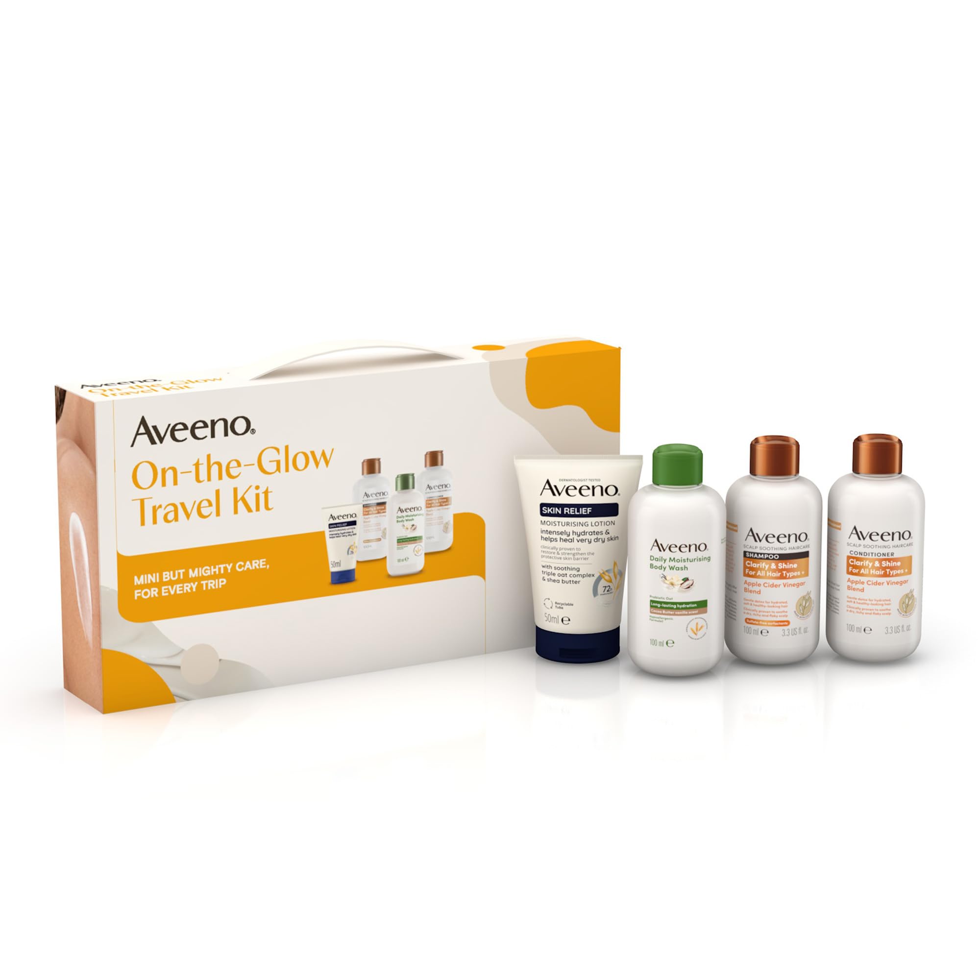 Aveeno On-The-Glow Travel Kit Gift Set