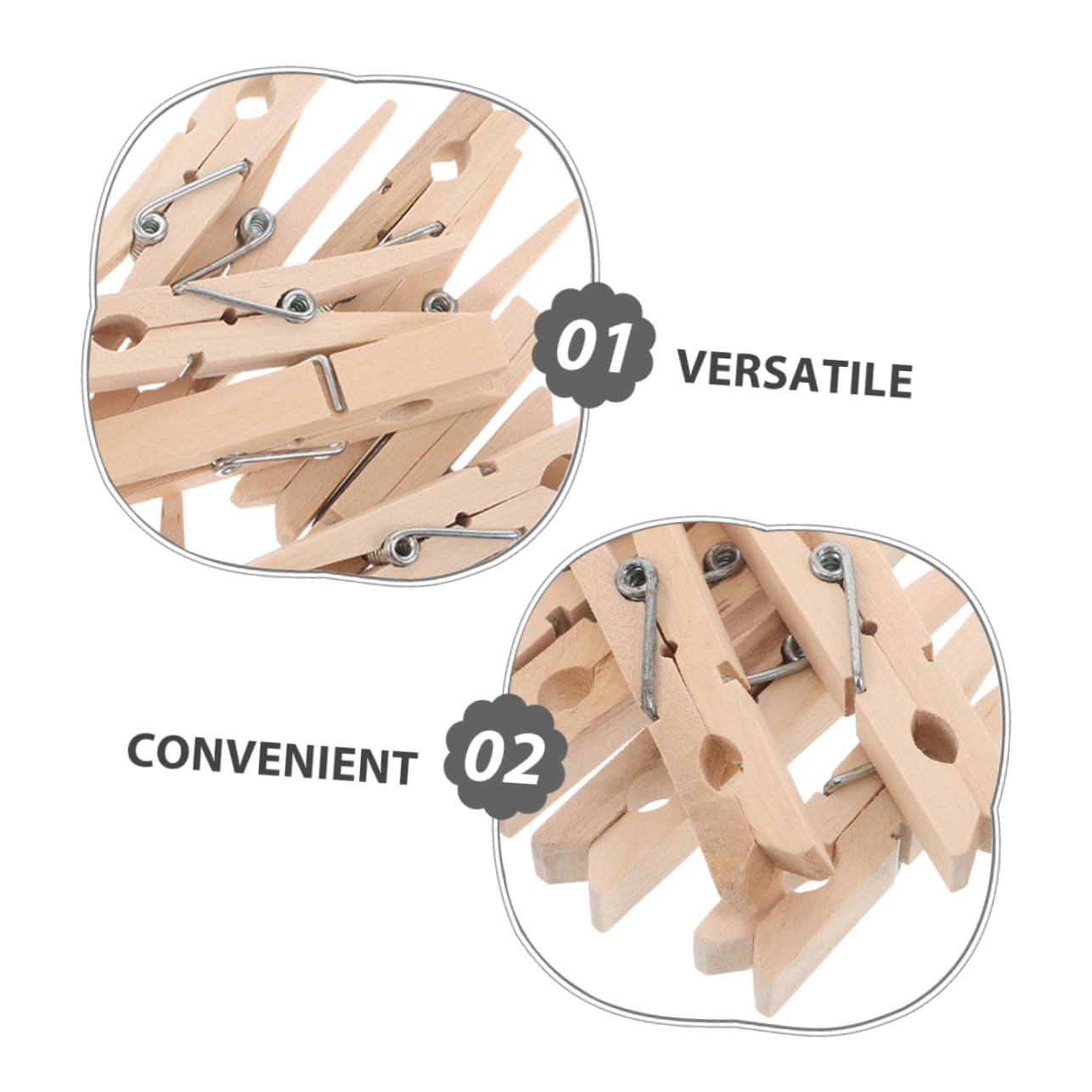 STOBAZA 70piezas Clip para Ropa Prueba De Viento Pinzas De Madera Sin Pintar Resistentes Al Viento para Colgar Ropa El Tendedero Exterior