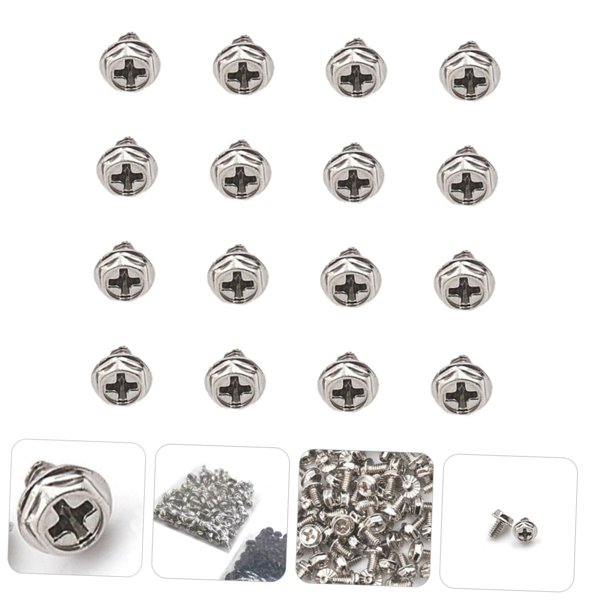 100pcs Silver 6#-32x6mm Power Supply Screws and Pci Slot Fastener Screws for Computer Case Maintenance and Power Supply Replacement