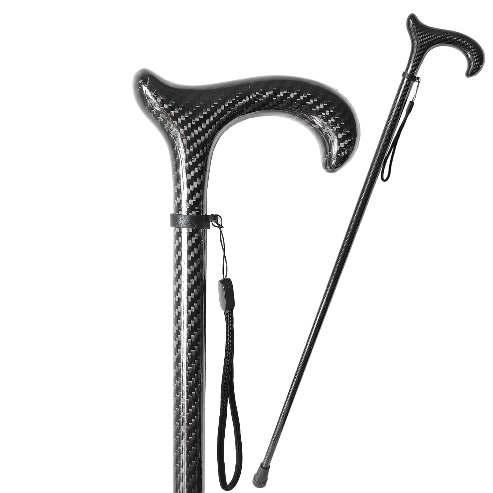 Fzkaly Carbon Fiber Walking Cane for Men & Women - Ultra-Lightweight & Durable Stylish Cane for Seniors & Adults, 37.8 Inch One-Piece Full Carbon