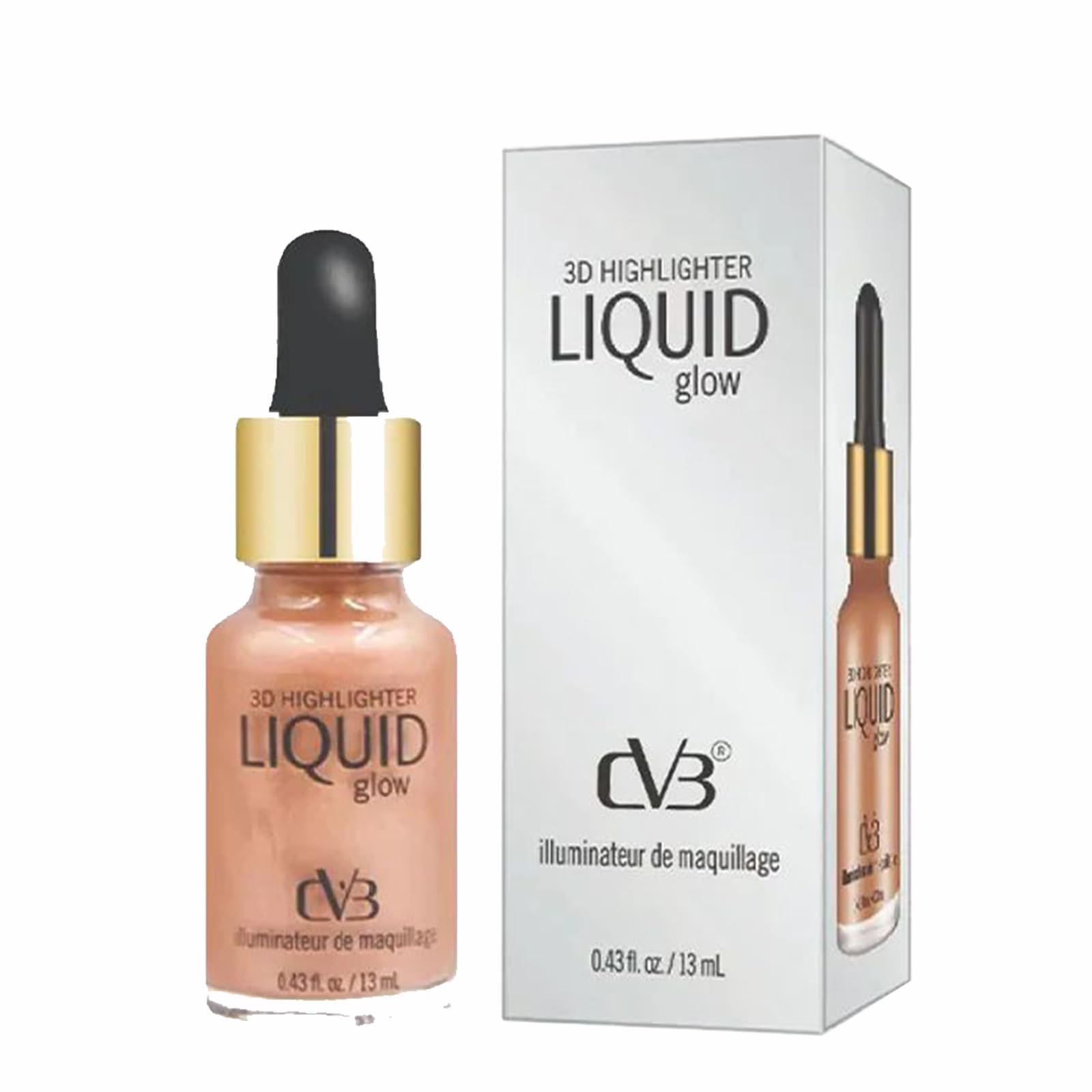 CVB 3D Liquid Highlighter Glow – Radiant Dewy Finish Illuminator for Face & Body, Lightweight Blendable Formula for All Skin Tones-image-0