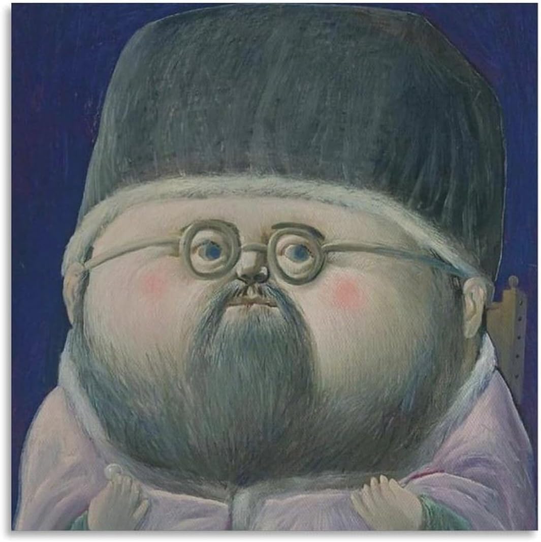 Matvsd Kohecs Fernando Botero Figurative Canvas Print for Living Room, Bedroom, and Office, 40x40cm, Unframed