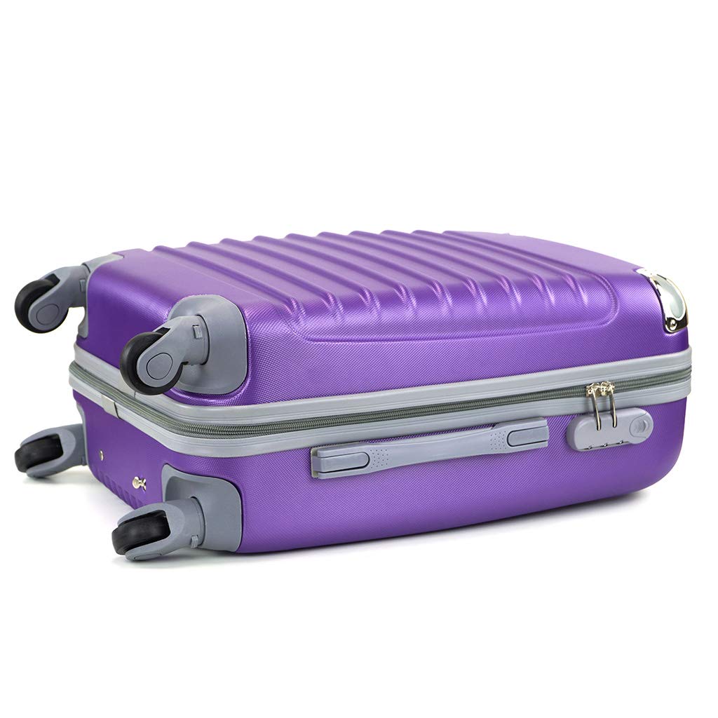 Desconocido Maleta de Cabina 20x35x55cm con Esquinas Plateadas (Morado)