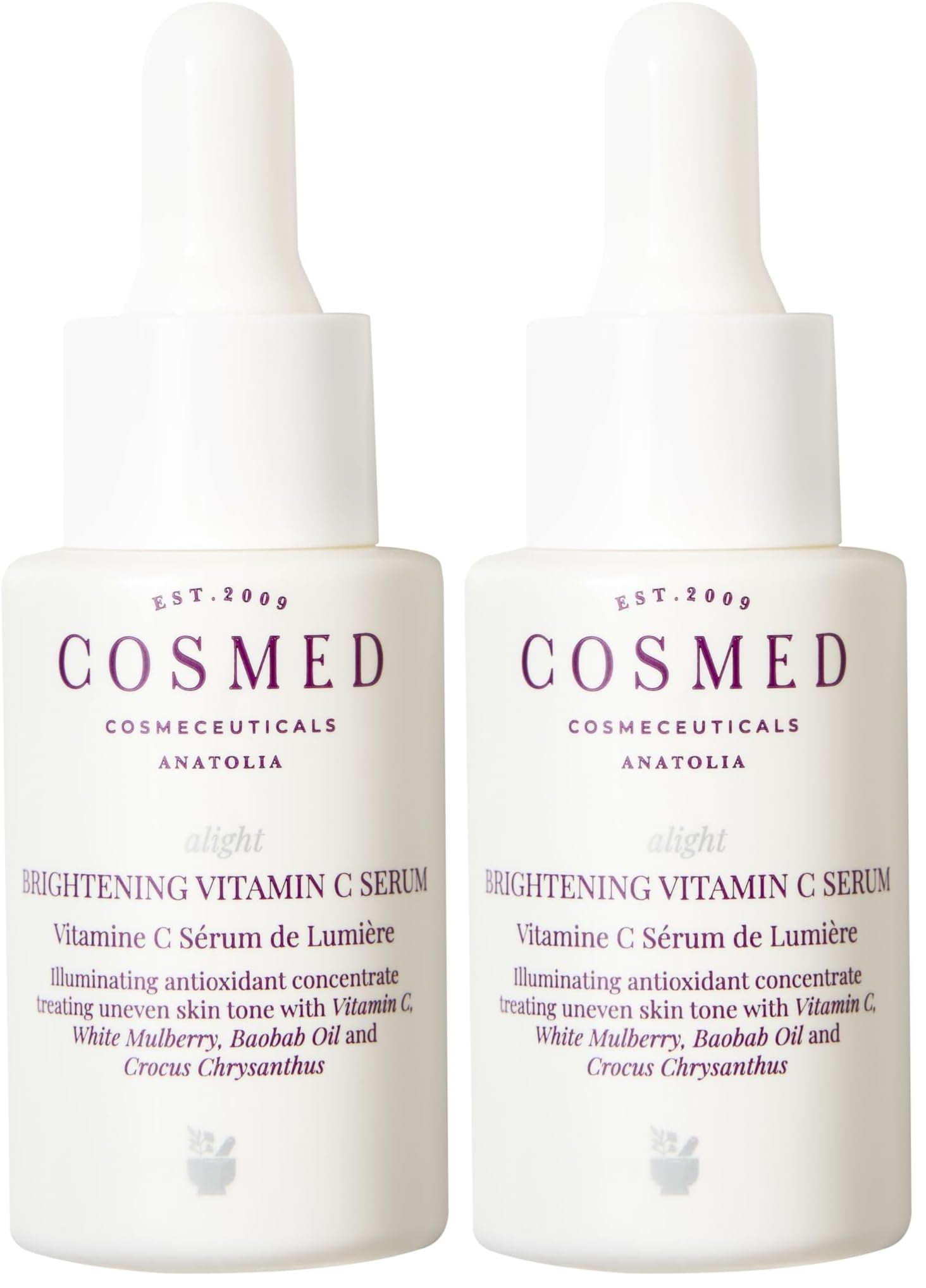 COSMED Aydınlatıcı Etkili C Vitamini Serum Cilt Tonu Eşitleyici 15 ml (2 paketi)