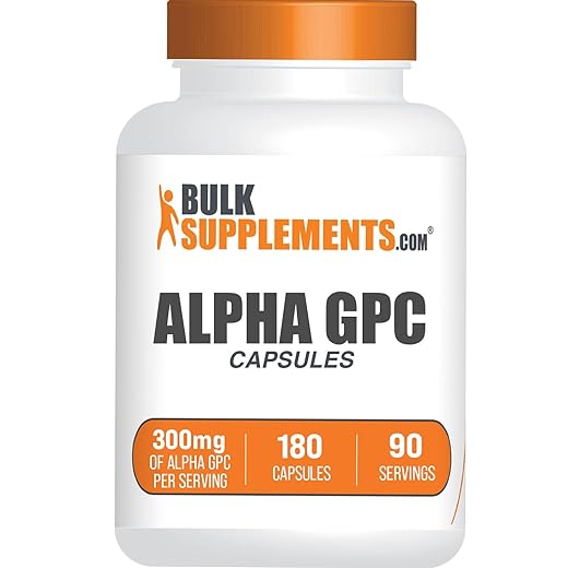 BulkSupplements.com Alpha GPC Capsules - Acetylcholine Supplements, Alpha GPC 300mg - Choline Supplements, Gluten Free, 2 Capsules per Serving, 180 Capsules (Pack of 1)