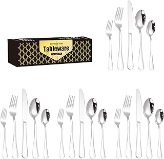 20~Piece Silverware Set Stainless Steel Flatware Cutlery Set Service for 4  Tabl - Compare price