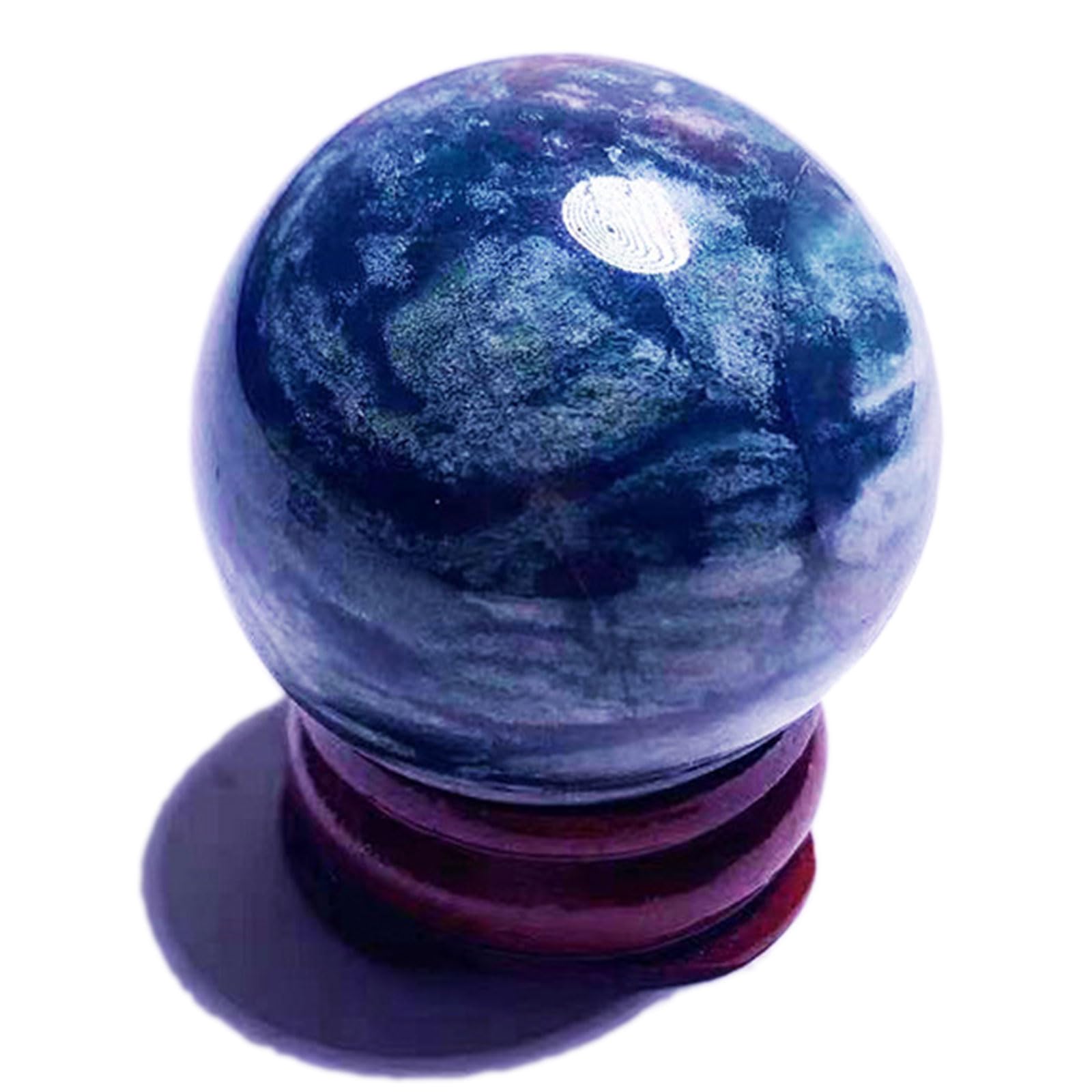 GPDNBIEU Fluorite Crystal Ball, Hand Carved Natural Jasper Gemstone Spheres Polished Specimens Home Decoration(Ocean Jasper)