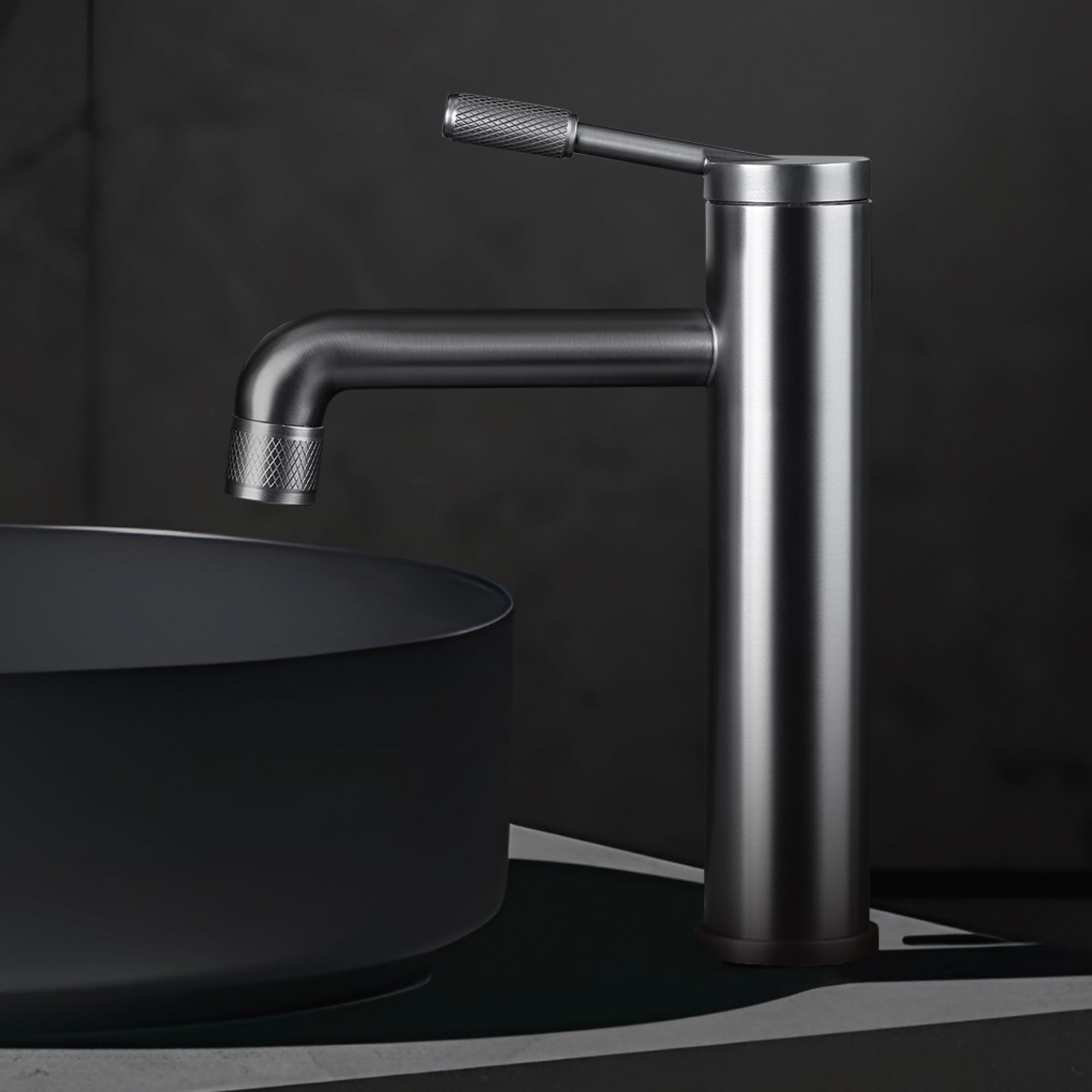 Hindware Italian Collection Single Lever Basin Mixer for Bathroom | Deck Mount Installation | Made of Stainless Steel | Gun Metal Finish | Slim Lever Operated | Evinco Range
