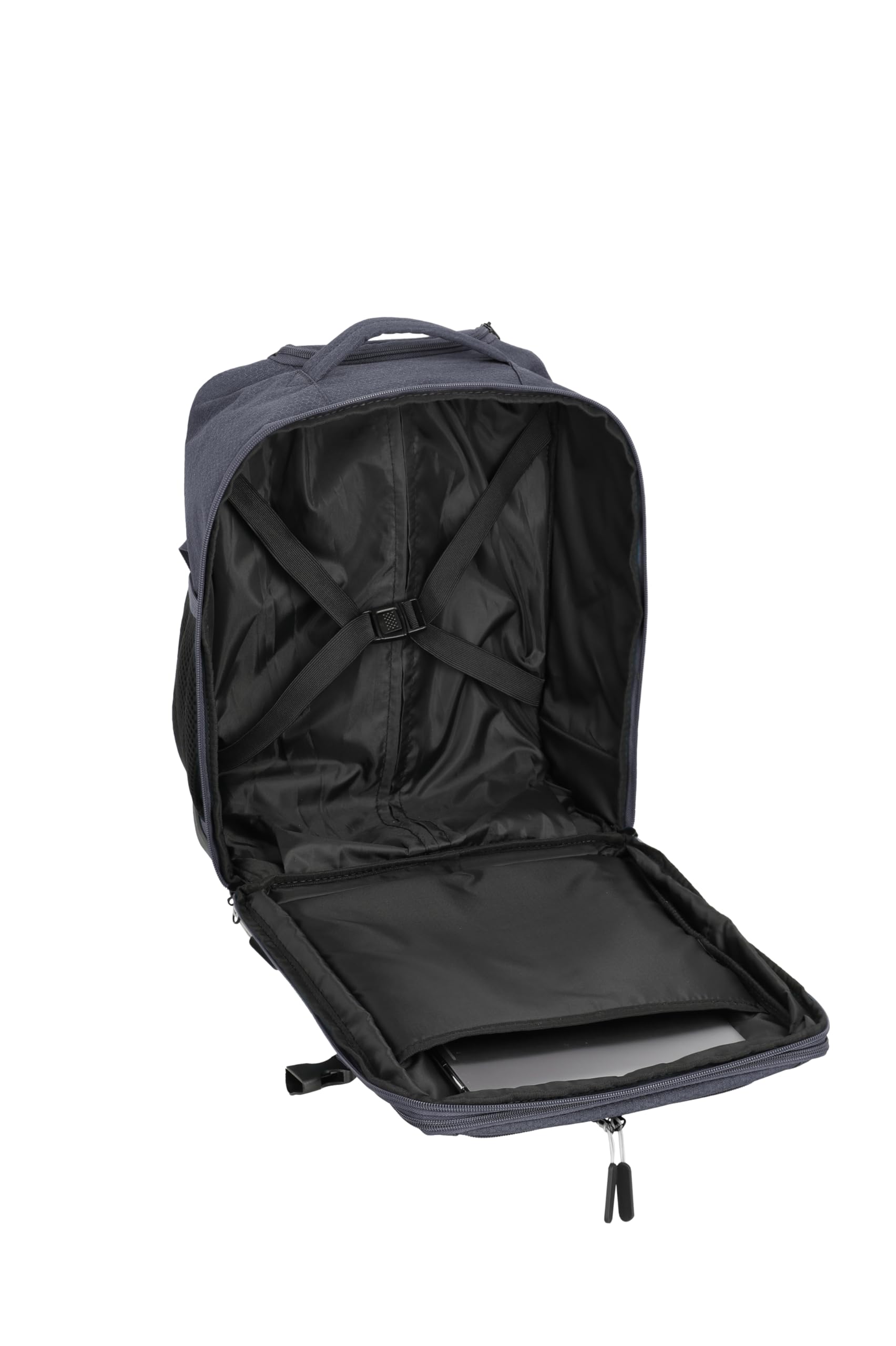 Travelite Rucksack KICK OFF, Laptopfach 15,6 Zoll, Handgepäck Rucksack mit Rollen und Teleskopgestänge, vielseitiger Reiserucksack, 30 x 40 x 20/23 cm, 24/28 L
