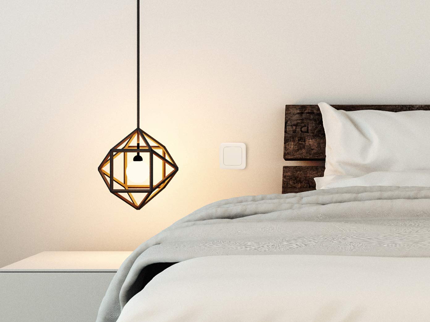 Funk Schalter Set - Funk-Einbauschalter + 4 x Funk-Wandschalter, für Leuchten und Geräte bis max. 1000W