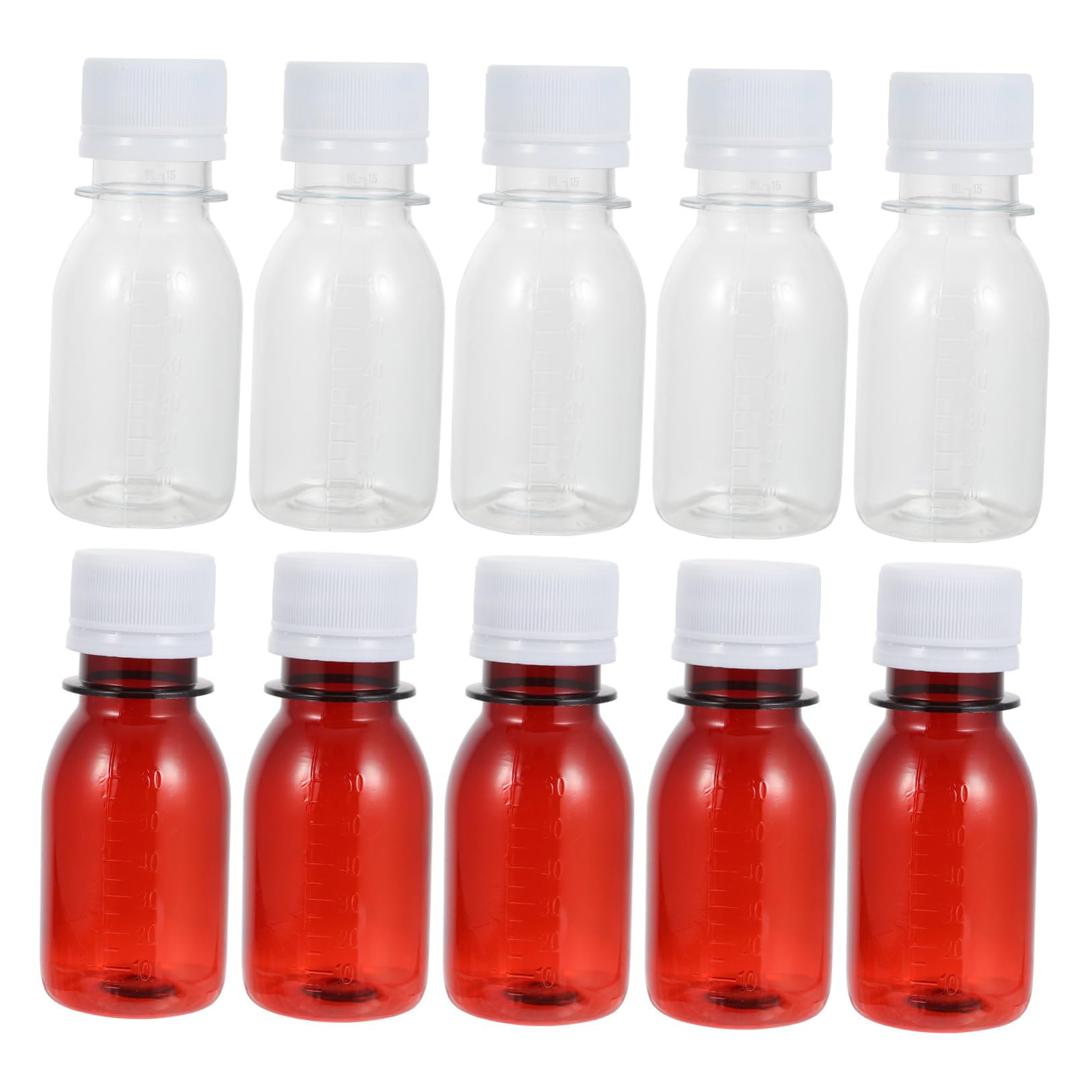 HOMOCONO Safe PET Plastic Graduated Bottle Set Lid 20pcs Laboratory Kitchen Use