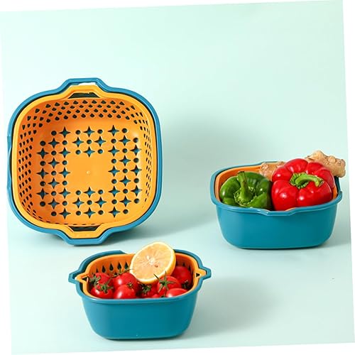 Miniatura 7 de 1 juego de cesta de drenaje para verduras, colador de plástico, colador de pasta, colador de cocina, colador de tazón con cuenco colador de arroz,