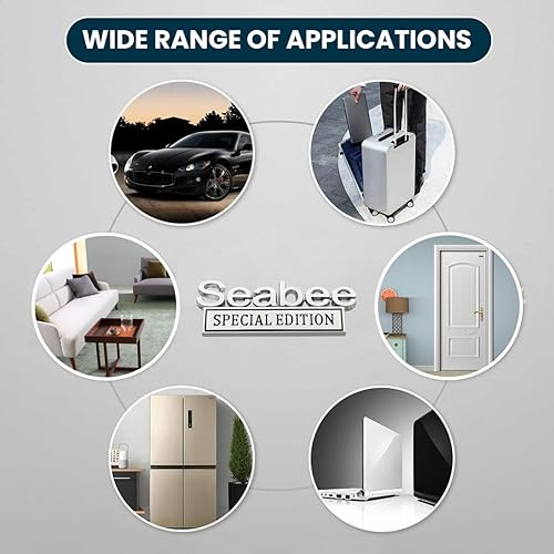 Miniatura 6 de BESULEN 2 calcomanías para automóvil con emblema Seabee Edition, letras metálicas 3D para guardabarros, maletero y portón trasero, accesorios de