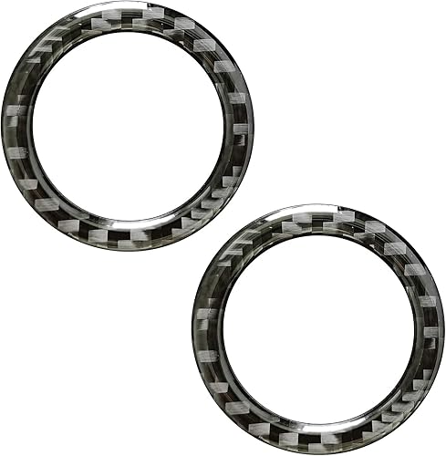 Miniatura 2 de SUNBREATH Anillos de altavoz de audio de fibra de carbono real para puerta de automóvil, accesorios interiores, decoración compatible con Jeep Grand