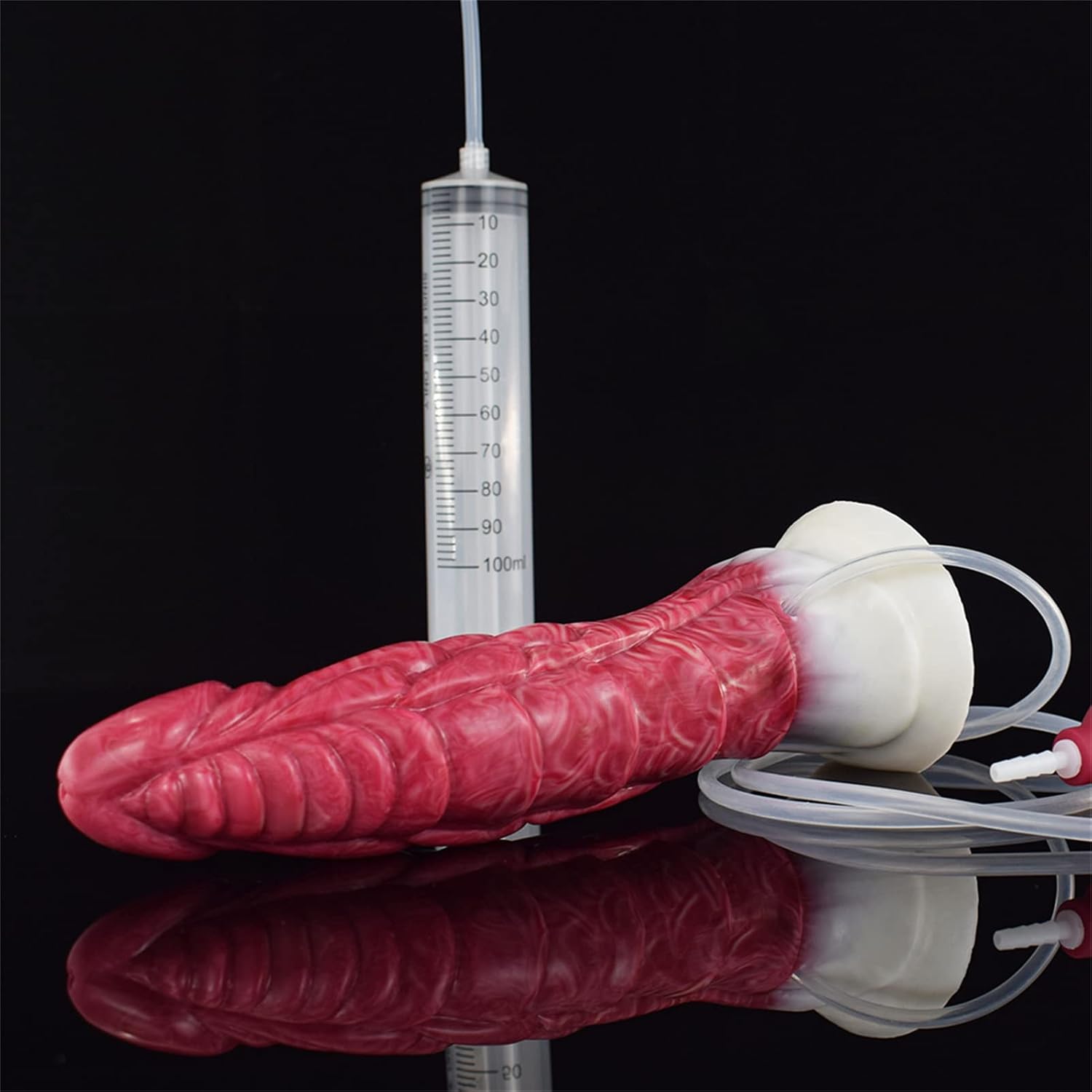 9.05'' Silicone Dildo Squirting, Realistic Ejaculating Penis with Suction Cup, Dildo Anal Sex Toy, Adult Sex Toy for Women, Red