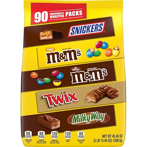 SNICKERS MMS Milk Chocolate MMS Peanut TWIX MILKY WAY mezcla variada de caramelo 4545 onzas 90 piezas