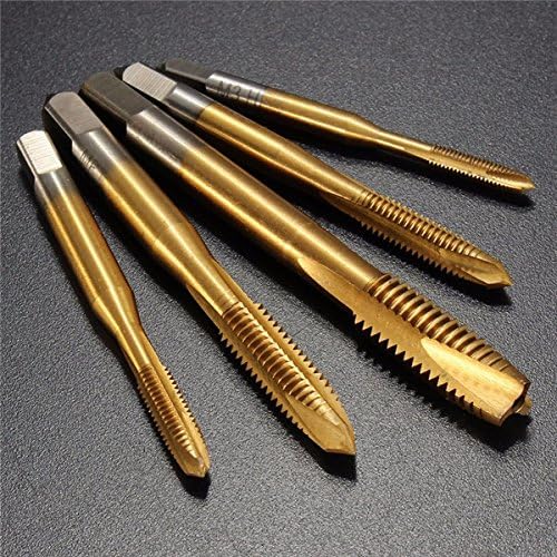 Letbo New 5pcs M3-M8 HSS Spiral Point Tap Straight Flute Metric Titanium Machine Screw Tap