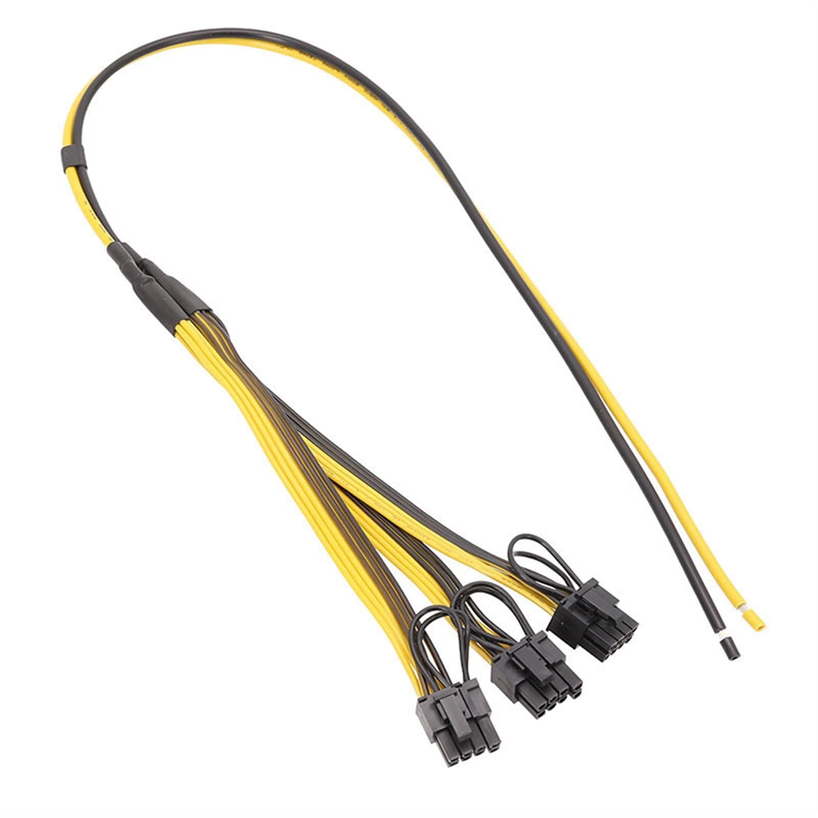 5 cavi di alimentazione splitter da 70 cm, 6+2 8 pin, 12 AWG, 50 cm, linea principale a 3 sub-line 20 cm, 18 AWG, per scheda grafica PSU (70 cm)