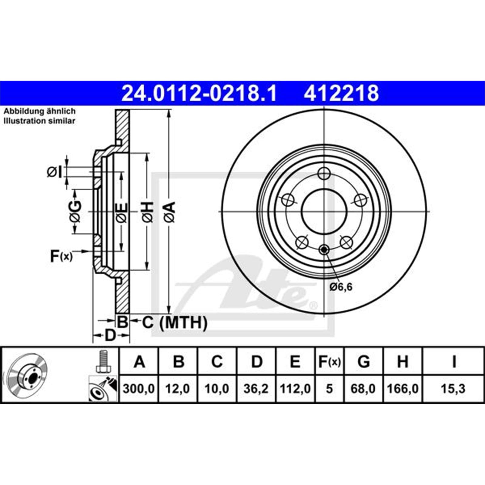 BandelOne enthält ATE Bremsscheiben 300mm + Beläge hinten für A4 B9 8W + A5 5F ab Bj. 2015