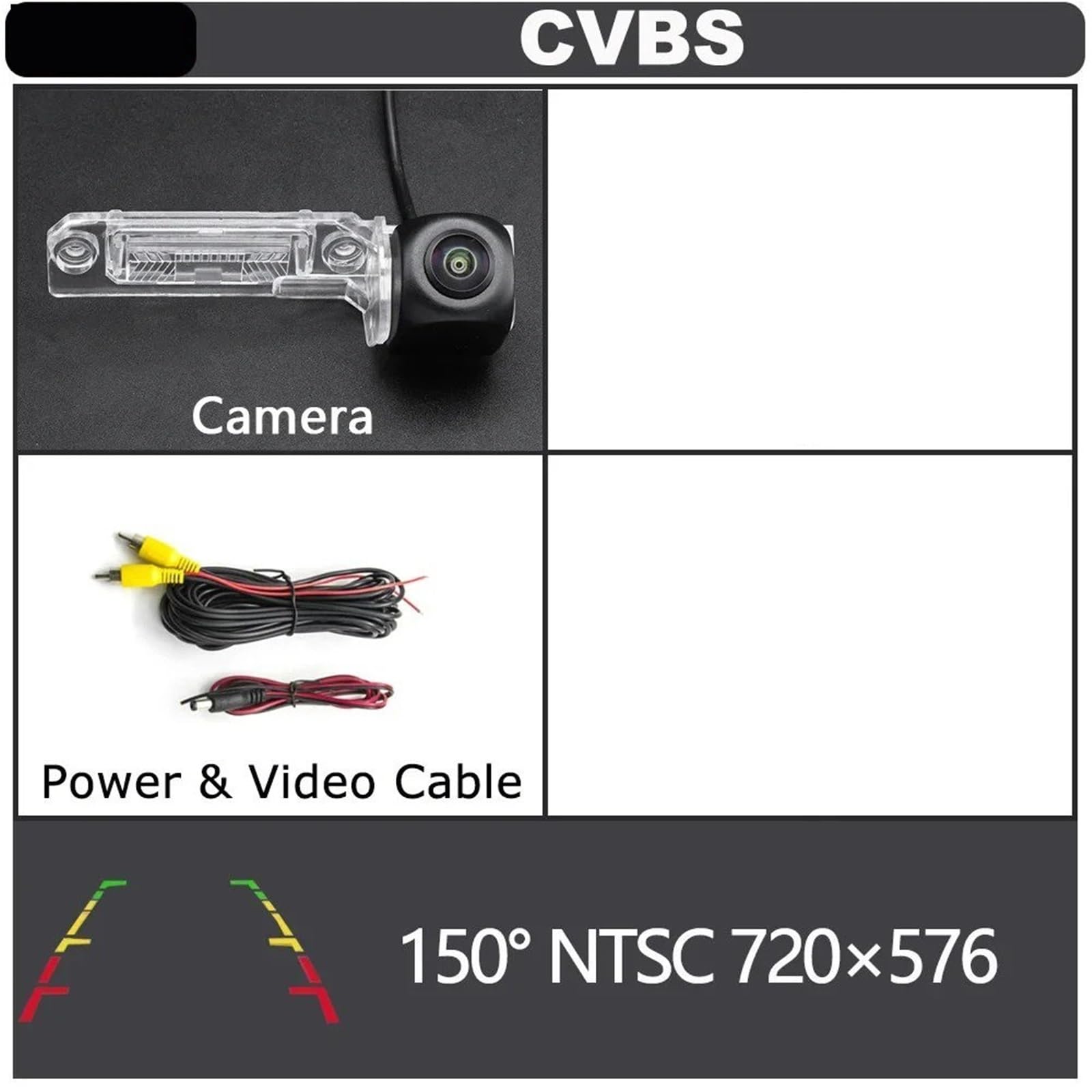 Cámara Visión Trasera para VW para EOS para Golf MK4 para Beetle para Polo para Derby 2000-2016 170 Grados AHD 1920x1080P Cámara De Visión Trasera(CVBS 720x576P)