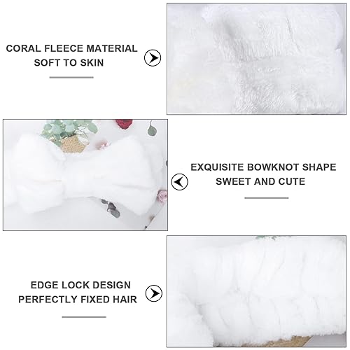 Miniatura 2 de Paquete de 6bandas para el cabello con moño, para maquillaje facial, suaves, de polar, para la ducha y para lavarte la cara