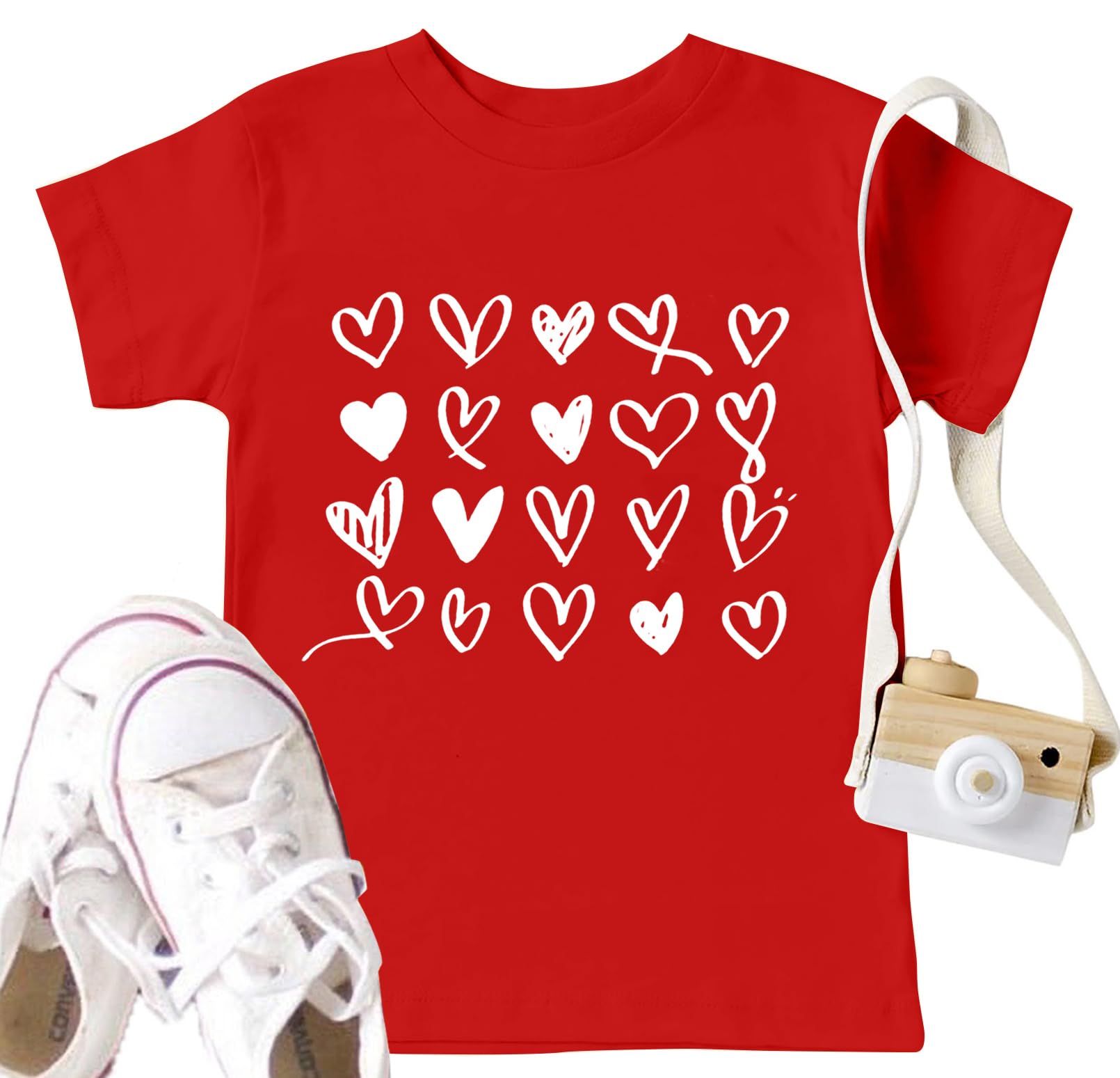 Toddler Love Heart Shirts Boys Girls Valentines Graphic T-Shirt Valentine Short Sleeve Tee Tops