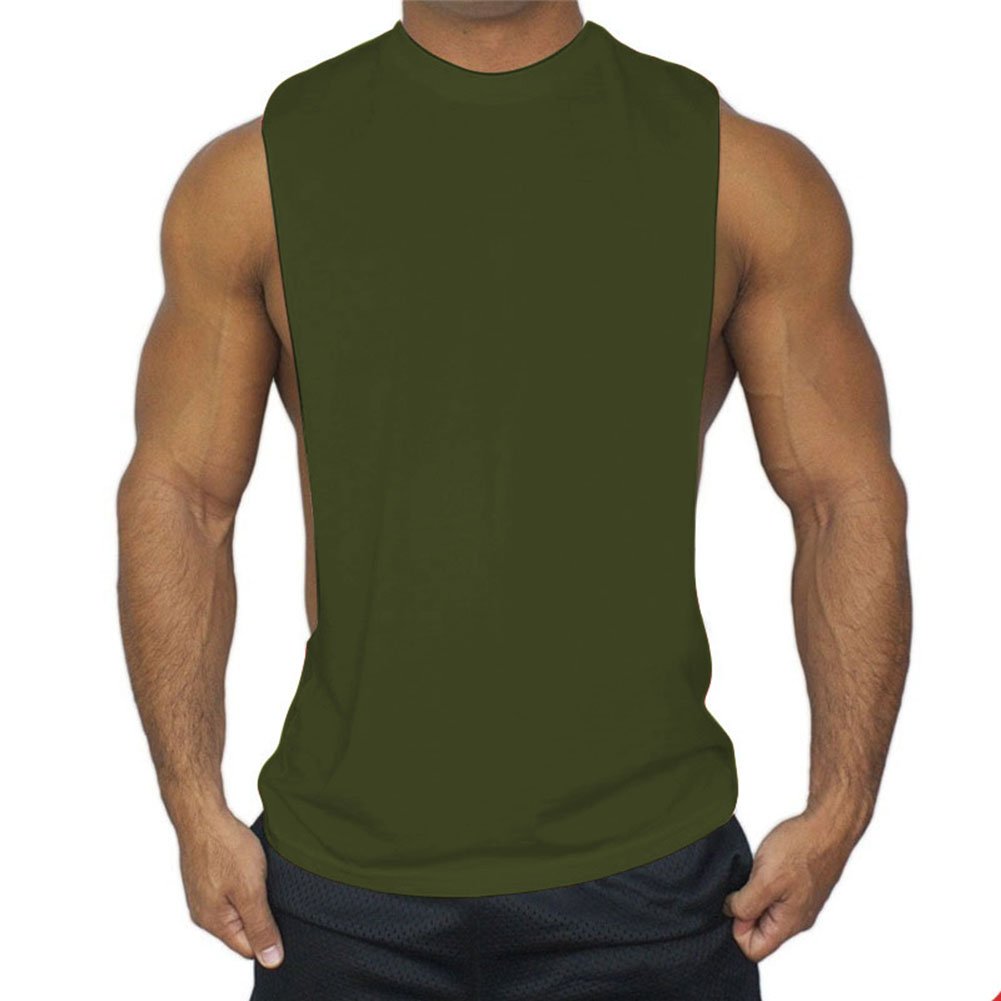 Men's Basic Cotton Fitness Tank Tops Casual Sleeveless Shirt
