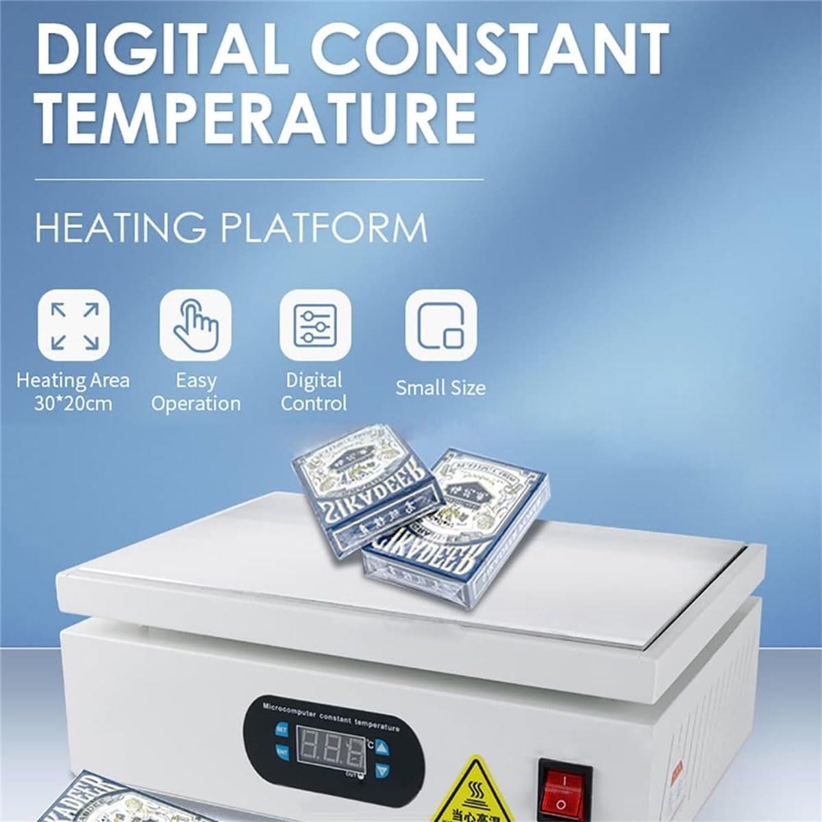 Machine de Scellage Thermique de Bureau Manuelle Machine d'Emballage sous Cellophane pour Cigarettes Cosmétiques Boîtes de Poker Film PVC Thermoscellable