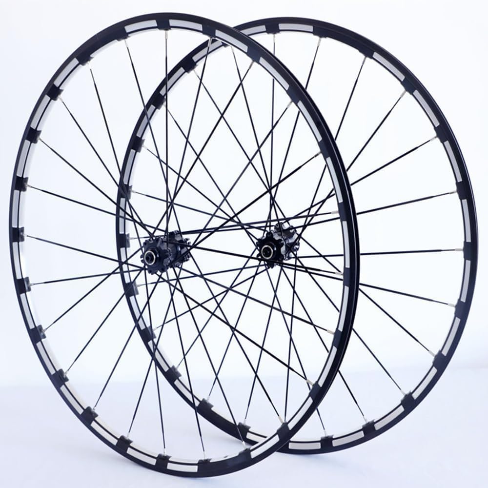 Jeu De Roues VTT 26/27,5/29 Pouces – Moyeu à Roulements Scellés, Frein à Disque, QR – Noir
