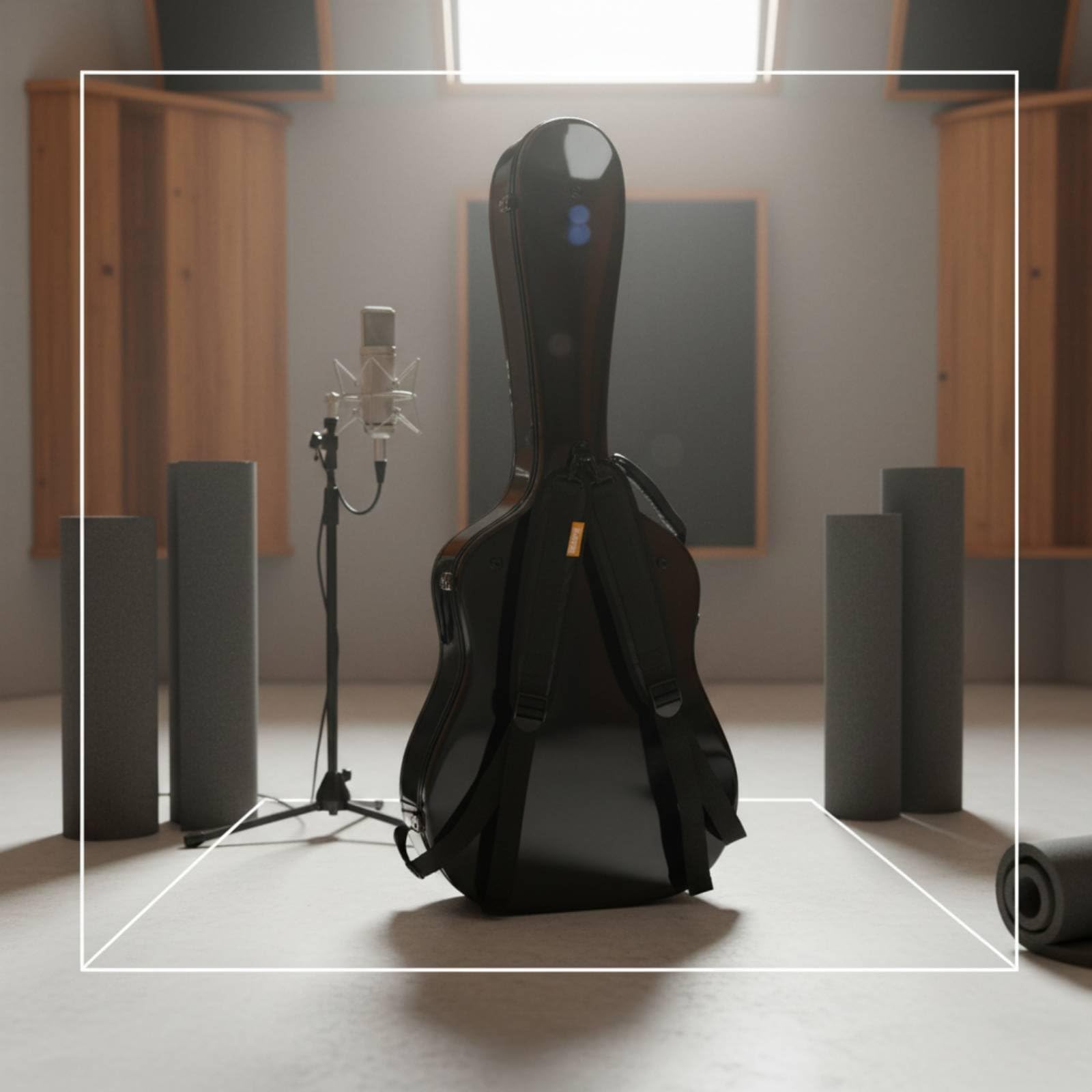 Harilla Custodia Rigida Impermeabile per Chitarra Acustica con in Vetroresina E Maniglia da Trasporto Comoda Adatta per Concerti Allaperto, Nero, Nero Inchiostro, 40/41 Pollici