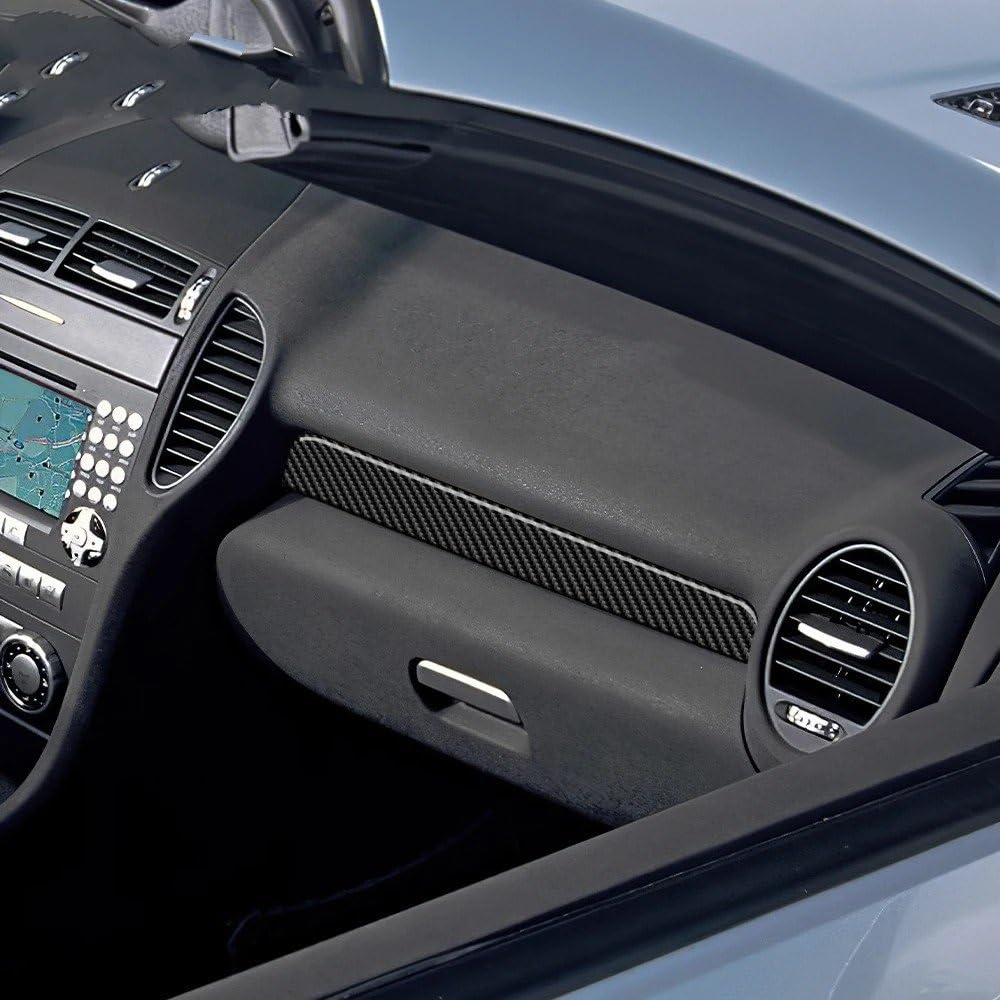 Accessori Interni Auto Adesivi in ​​Fibra di Carbonio per Mercedes per Benz SLK R171 2004 2005 2006 2007 2008 2009 2010 Striscia per Cruscotto Interni Auto Adesivi(LHD 2)