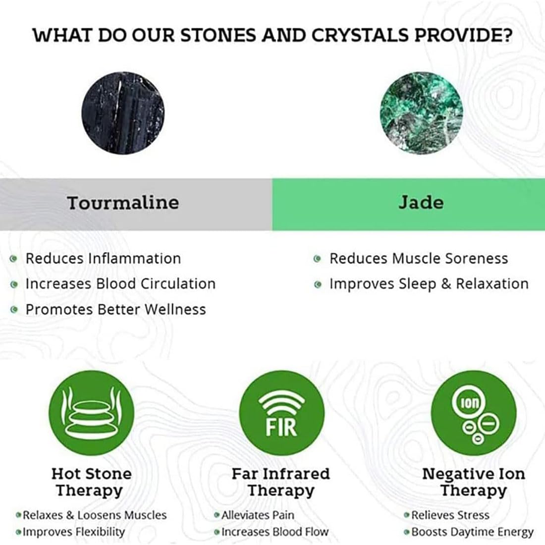 Infrarrojo Lejano Mantas Elèctricas, Esterilla Electrica, Jade Natural Almohadilla Térmica, Turmalina Almohadillas Electricas para Lumbares, Espalda, Hombros, Abdome,Cuello
