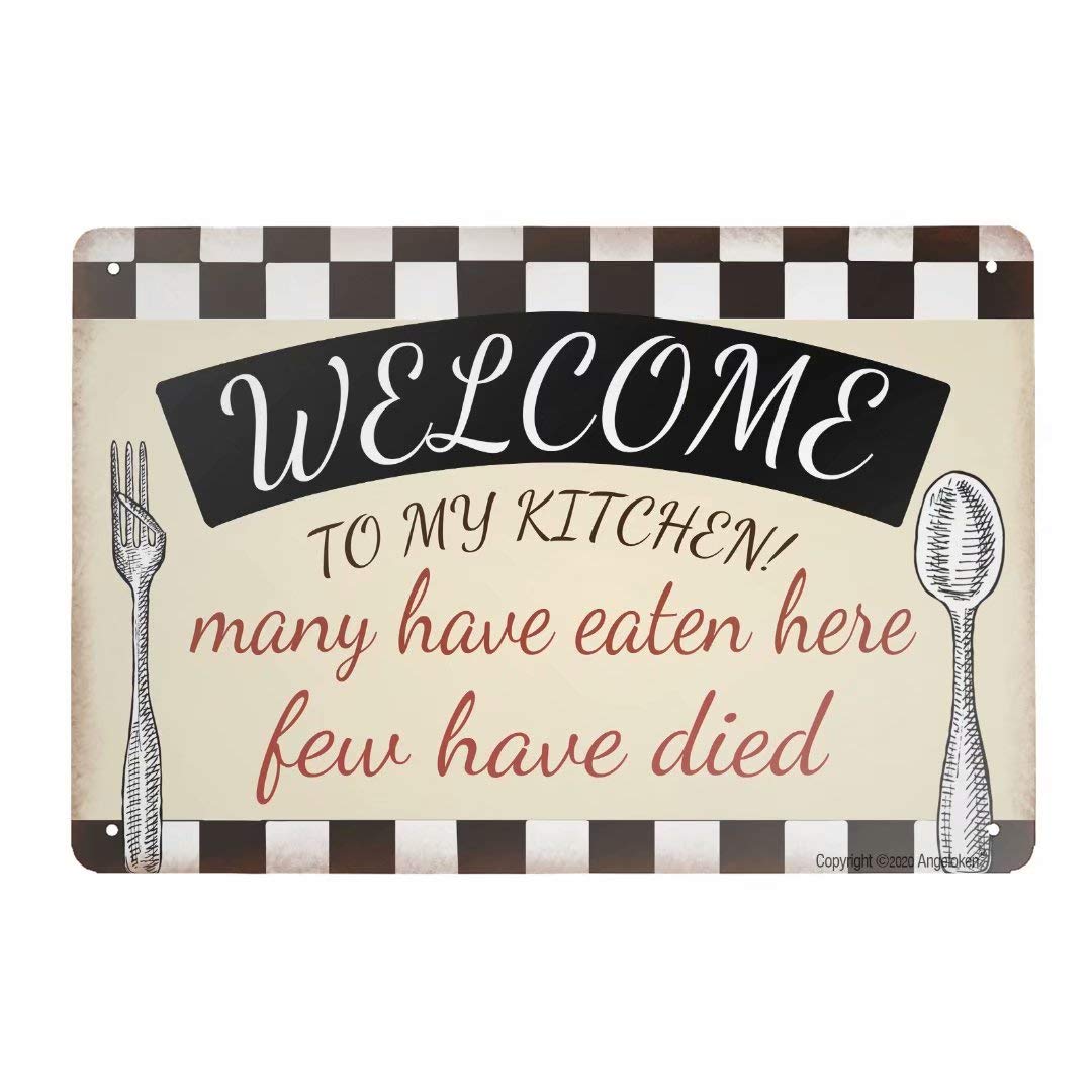 Welcome to My Kitchen Aluminum tin Sign Metal Tin Sign Hanging Retro Plaque Kitchen Poster Cafe Bar Pub Store Man cave Art Novelty Designs 5.5x8inch
