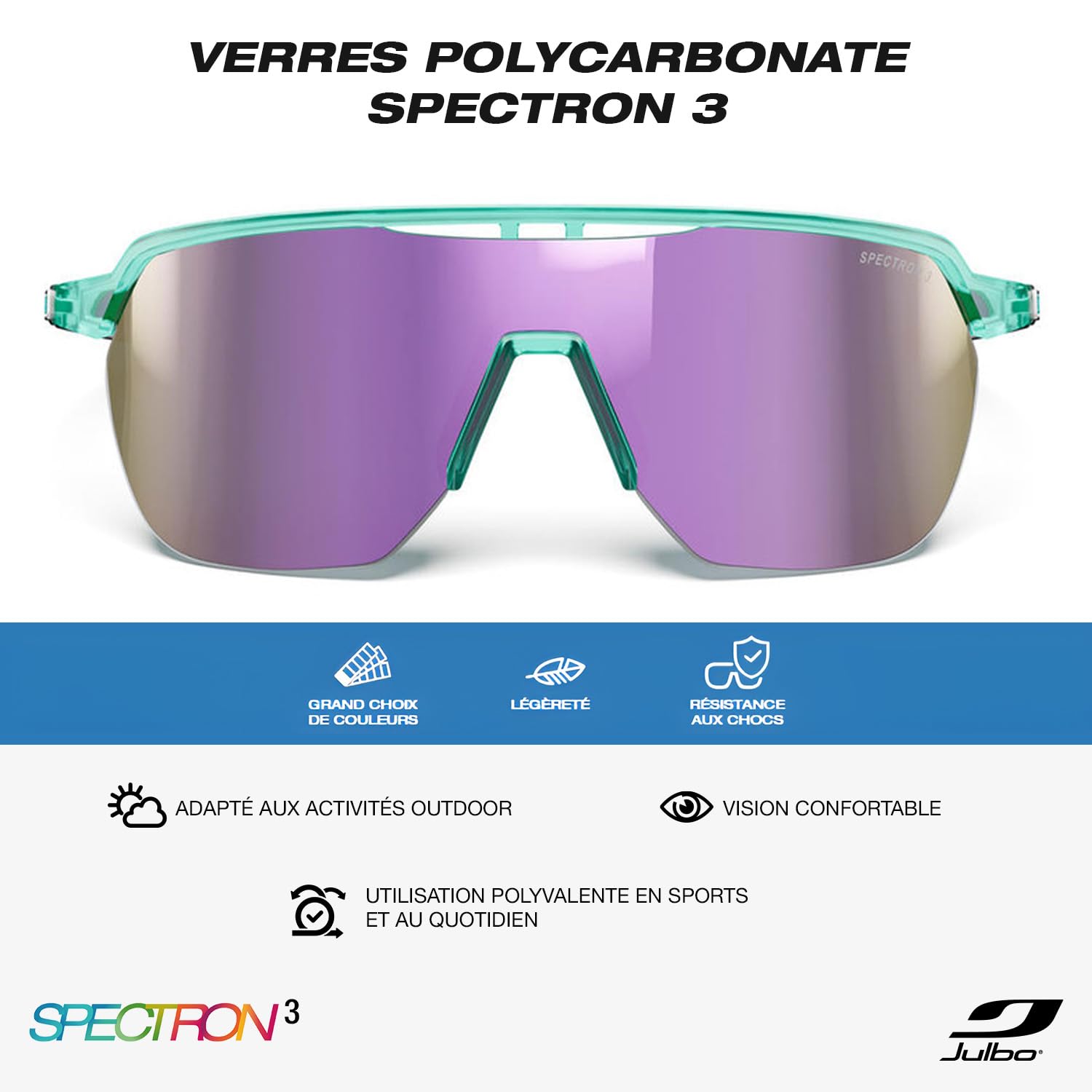 Julbo Częstotliwość fotochromowe okulary przeciwsłoneczne | męskie i damskie MTB/jazda na rowerze, bieganie w terenie, okulary baseballowe UV ABC 100%