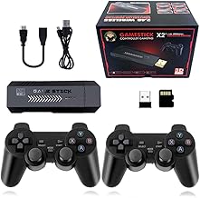 X2 Plus Game Stick Retro Console,Built in 40000+ games 128GB,with Dual 2.4G Wireless Controllers,HD output support HD 4K,Emuelec 4.3 System,Gift for Kid Adult
