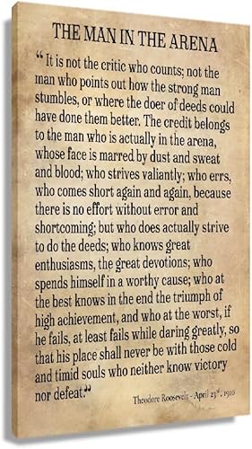 Póster enmarcado con texto en inglés "The Man In The Aren", impresiones inspiradoras de arte de pared, cuadros modernos y vintage, lienzo con citas