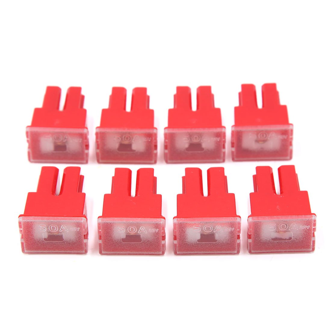AERBNYEQP 8Pcs Red Plastic Auto Car Push-in Type Female PAL Cartridge Fuse DC 32V 50A