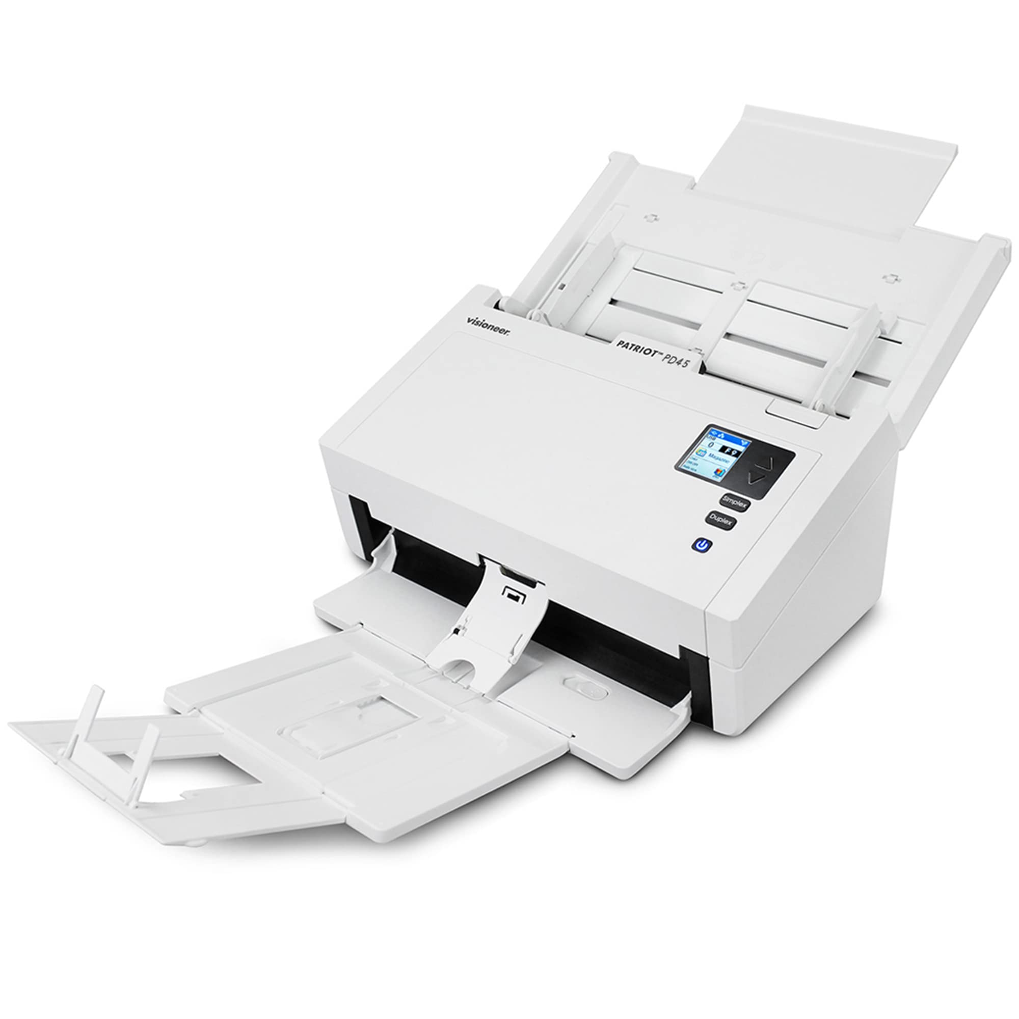 VisioneerPatriot PD45 Scanner, USB Duplex Office Document Scanner for PC and Mac, 50 PPM, Automatic Document Feeder (ADF), White