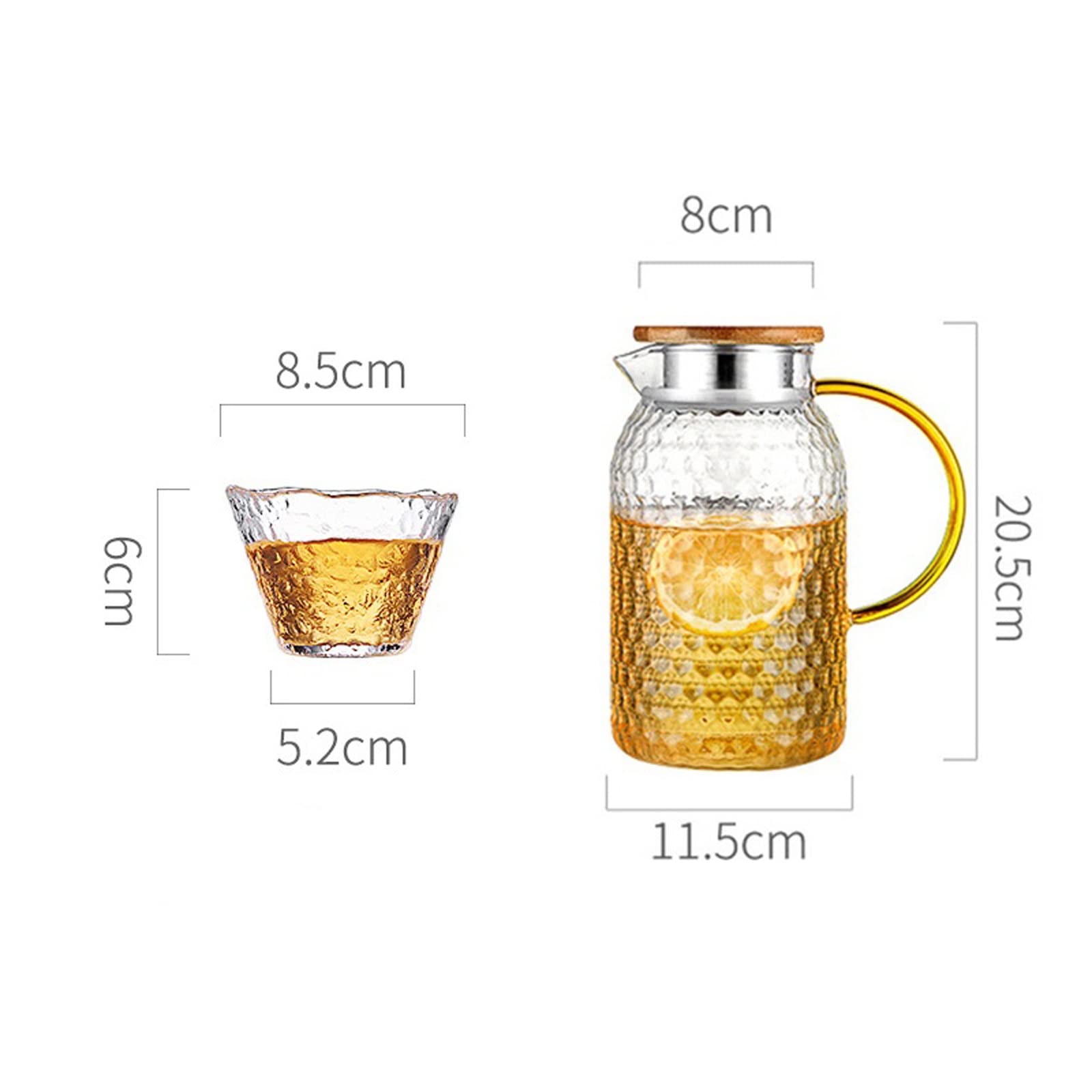 Jarra de Agua Jarra de agua con taza de vidrio Pote de agua 1500ml Agua resistente al calor Jarra de agua y juego de vidrio Hervidor cuadrado Hervir for té a casa Teteras de té Helado ( Color : B )