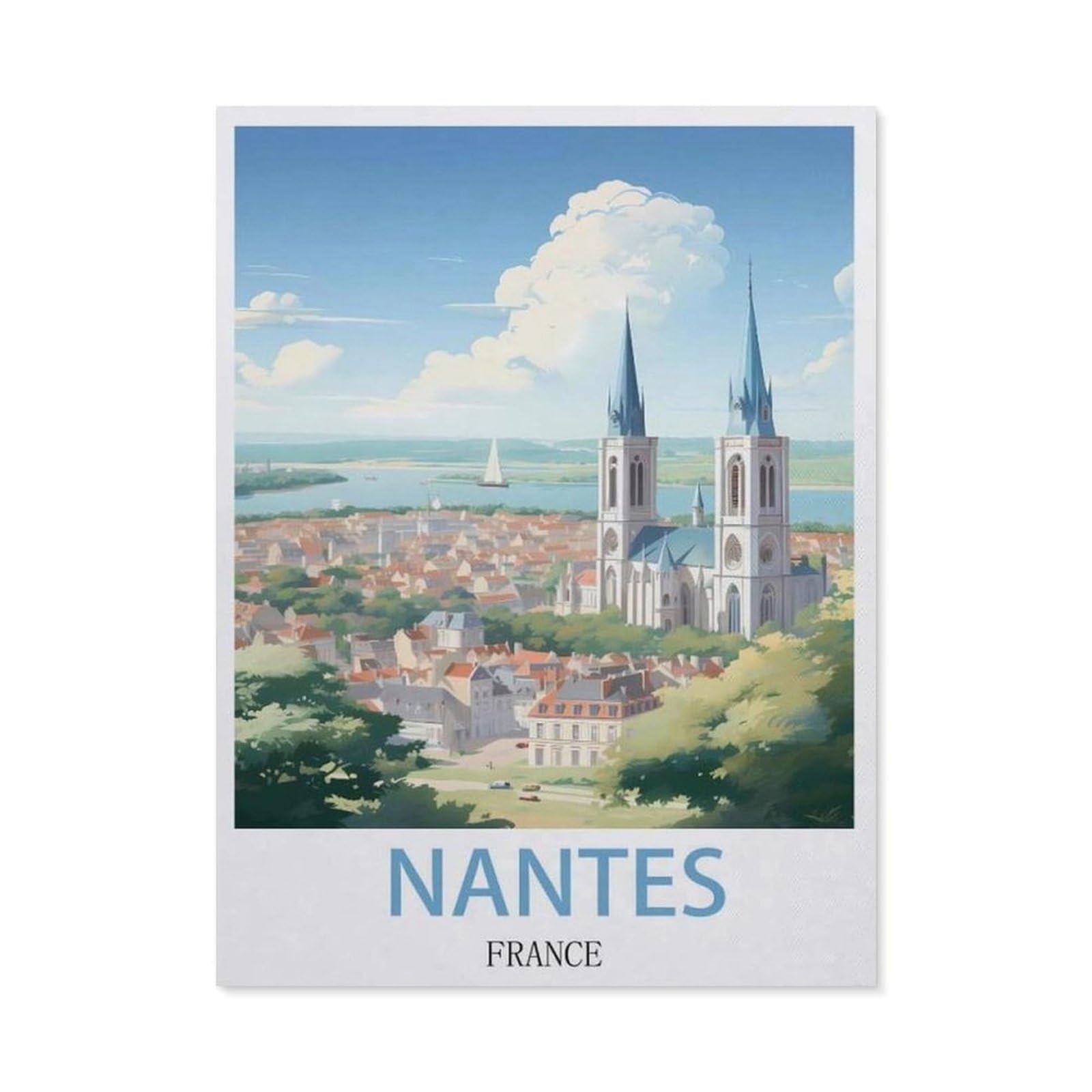 Metal Sign Tin Sign，Nantes France(20x30cm）
