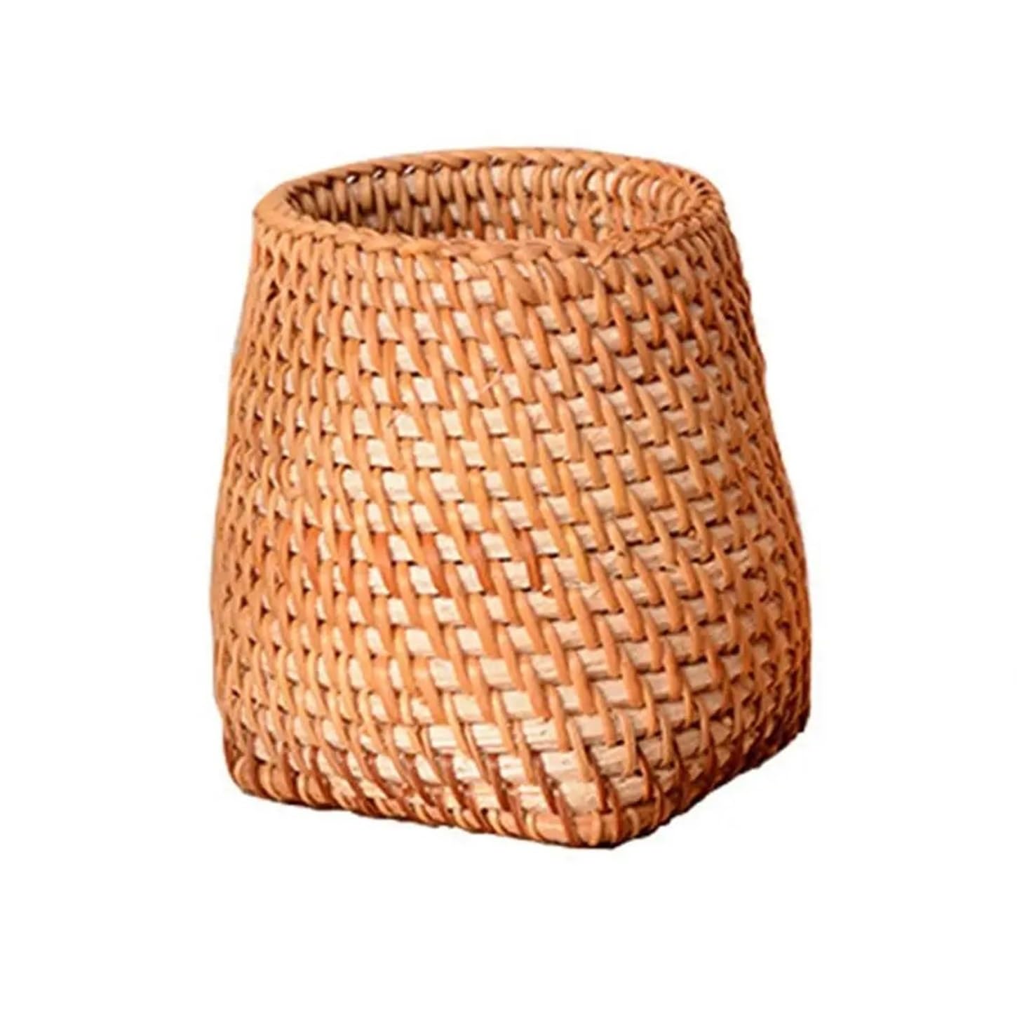 ZNJAMN 1pcs Stationery Storage Wood Vine Rattan Pen HolderCosmetic Holder Hand Woven Multifunctional Handmade for pens(C)