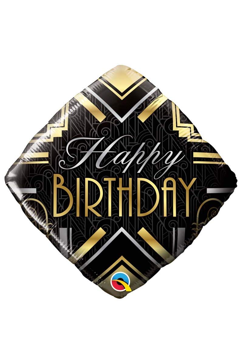 QualatexBirthday Art Deco Foil Balloon, 18-Inch Size
