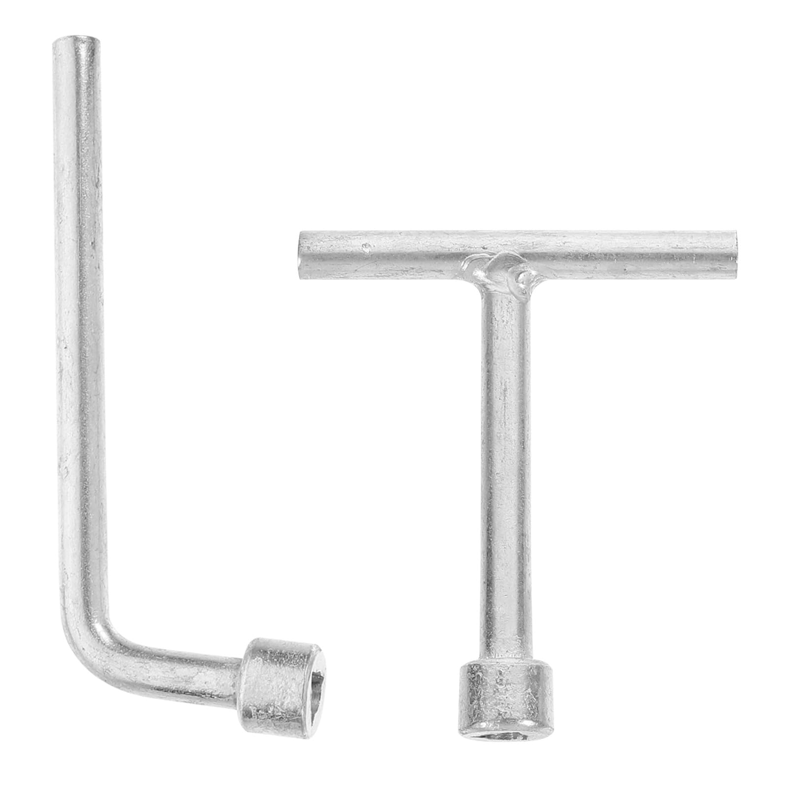 ROMISBABA 2Pcs Stainless Steel Lamppost Key with Triangle Head Special Wrench for Removing Anti- Screws, Portable Screw Spanner with Sturdy Silver Finish for Plumber Internal Keystools Use