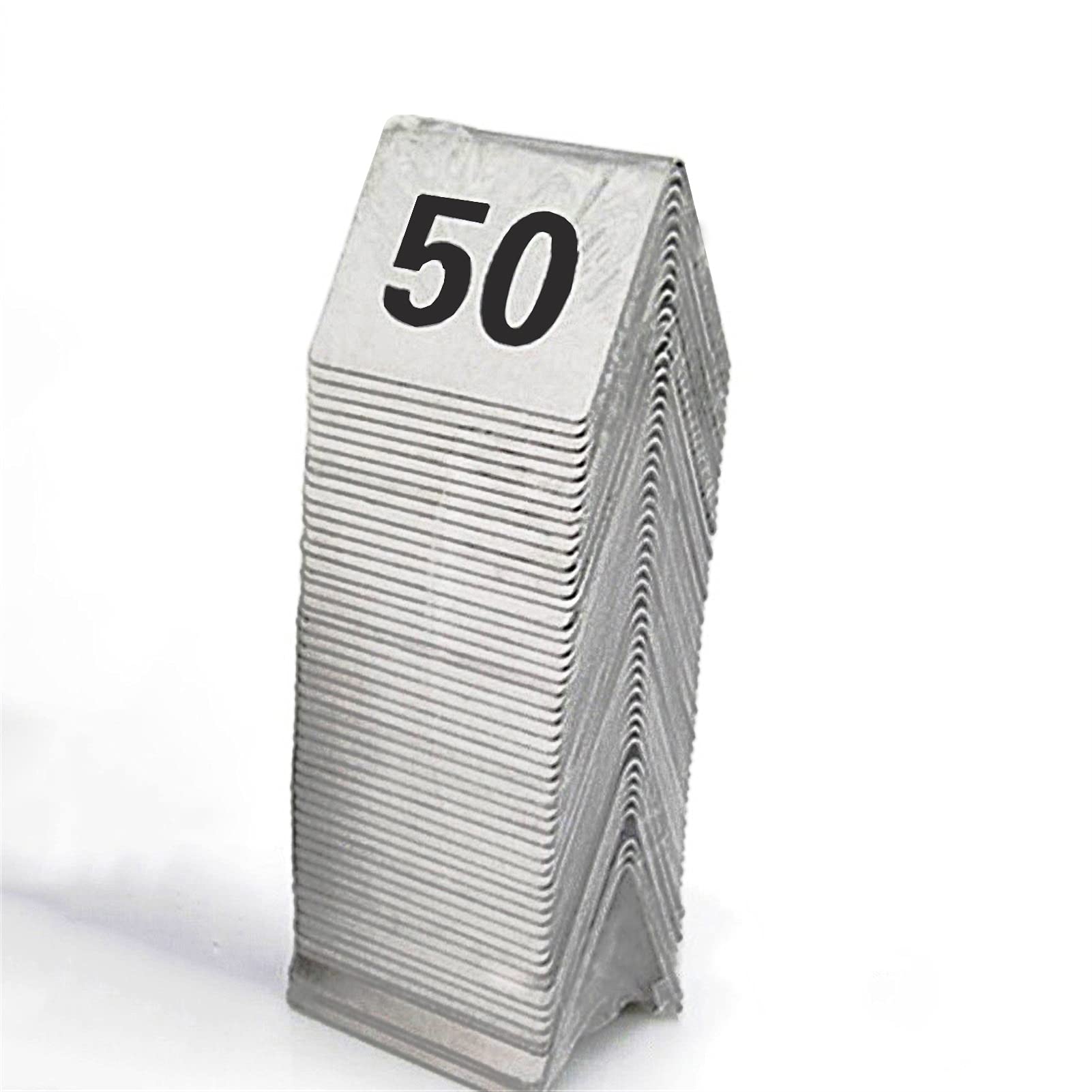 SaryEdge Table Nmbers Stainless Steel Table Number Cards,Restaurant Cafe Bar Seating Tent Table Numbers Double-Sided, Wedding Table Number Empilable Duty Numbe,1 to 50