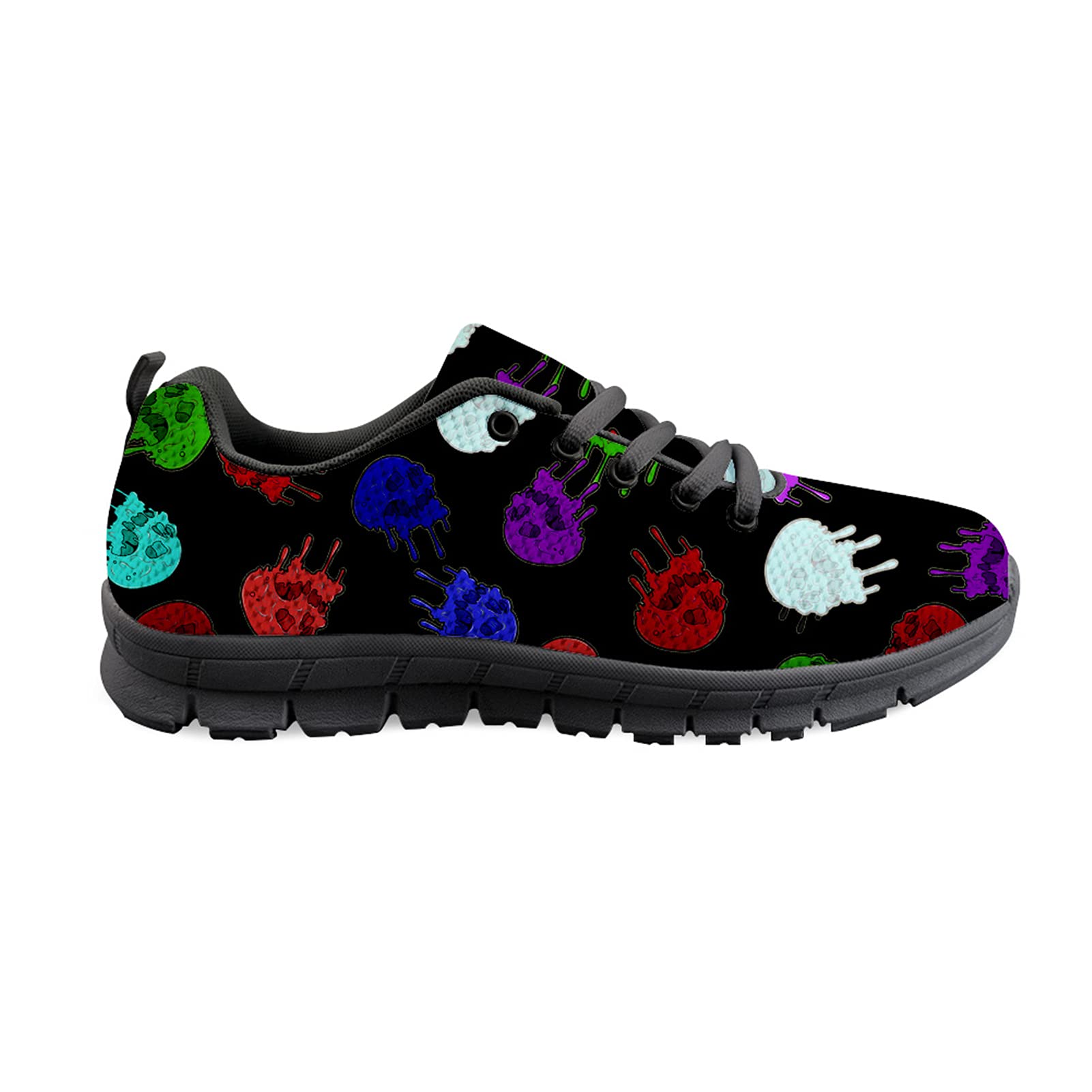 HUGS IDEA Casual Splash Skull Sneaker Scarpe Corsa Palestra Low-Top Stringate Mesh Scarpe Ginnastica Traspiranti Traspiranti Leggere Ginnastica EU 48