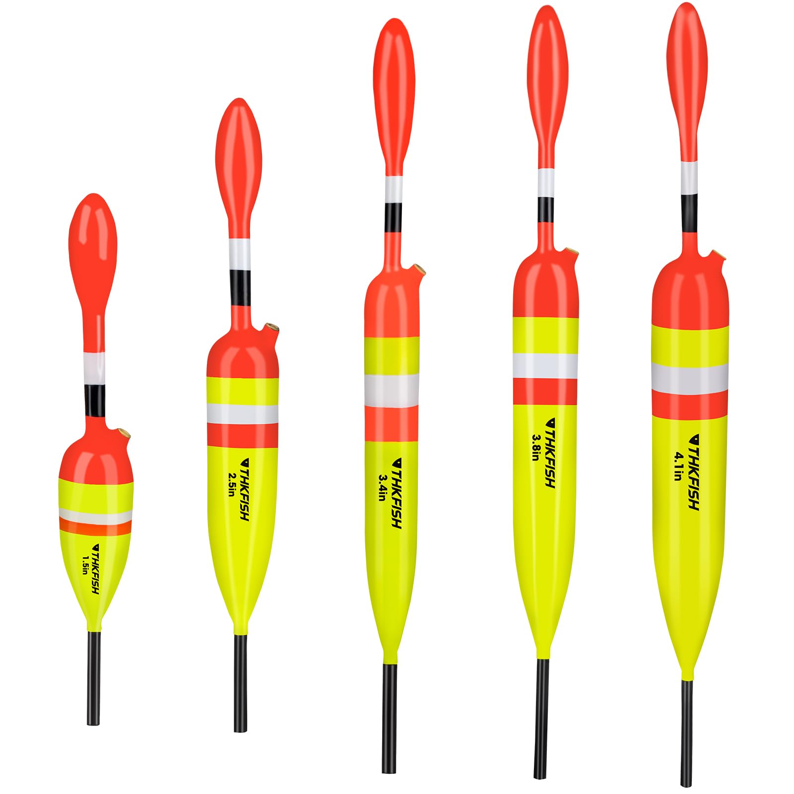THKFISH Fishing Floats and Bobbers, Balsa Floats Crappie Fishing Bobbers, Slip Bobbers for Fishing Crappie Bluegill Trout Bass Panfish Catfish Walleye 5PCS