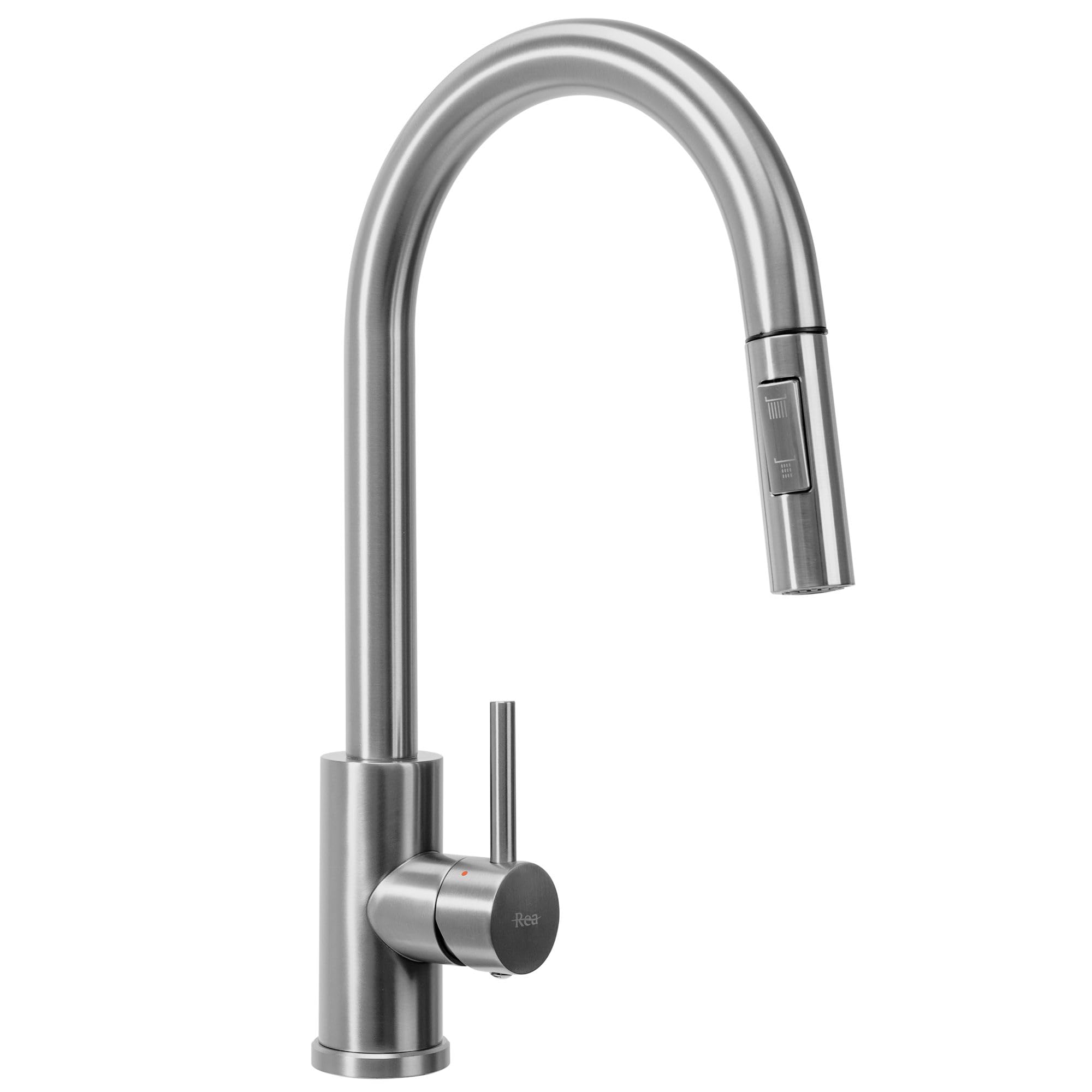 Rea FRESH BRUSH STEEL GRIFO DE COCINA Mezclador de fregadero de cocina de latón Mezclador de fregadero de cocina ajustable en frío y caliente Palanca única giratoria de 360 ​​​​° (níquel cepillado)