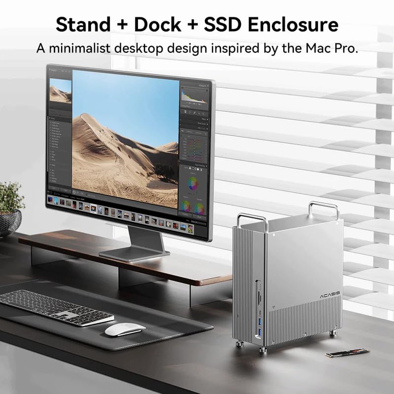 Image of ACASIS 40Gbps 8-in-1 Mac mini Workstation for Mac mini M1 /M2 | SSD Software RAID | Thunderbolt 5 /4 /3 USB 4.0 | Dual Display 4K@60Hz | Up to 8TB