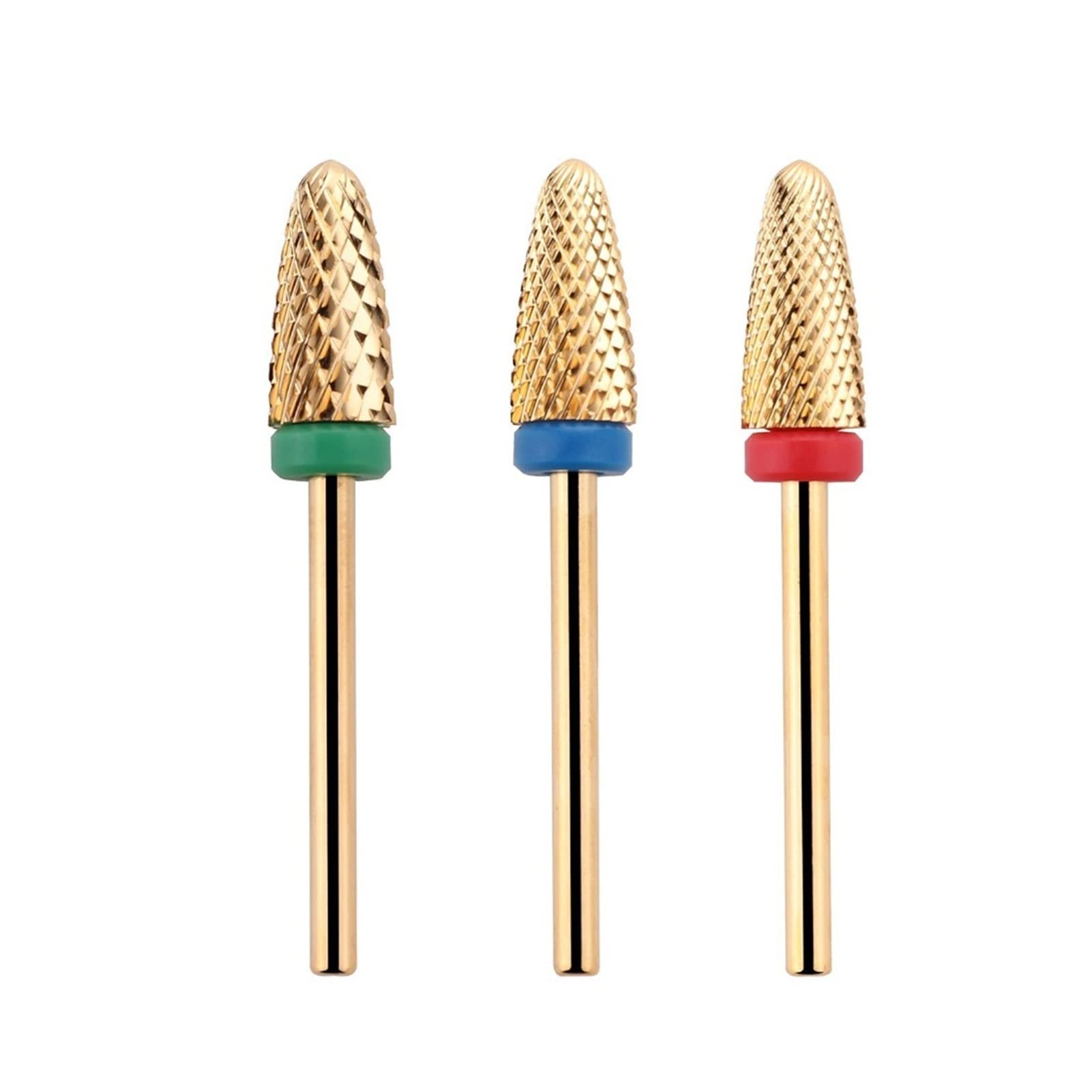3 stücke Carbide Nail Drill Bits Acrylic Gel Flame Coarse Medium Fine Size 3/32'' for Electric Nail File Manicure Tool wanglan